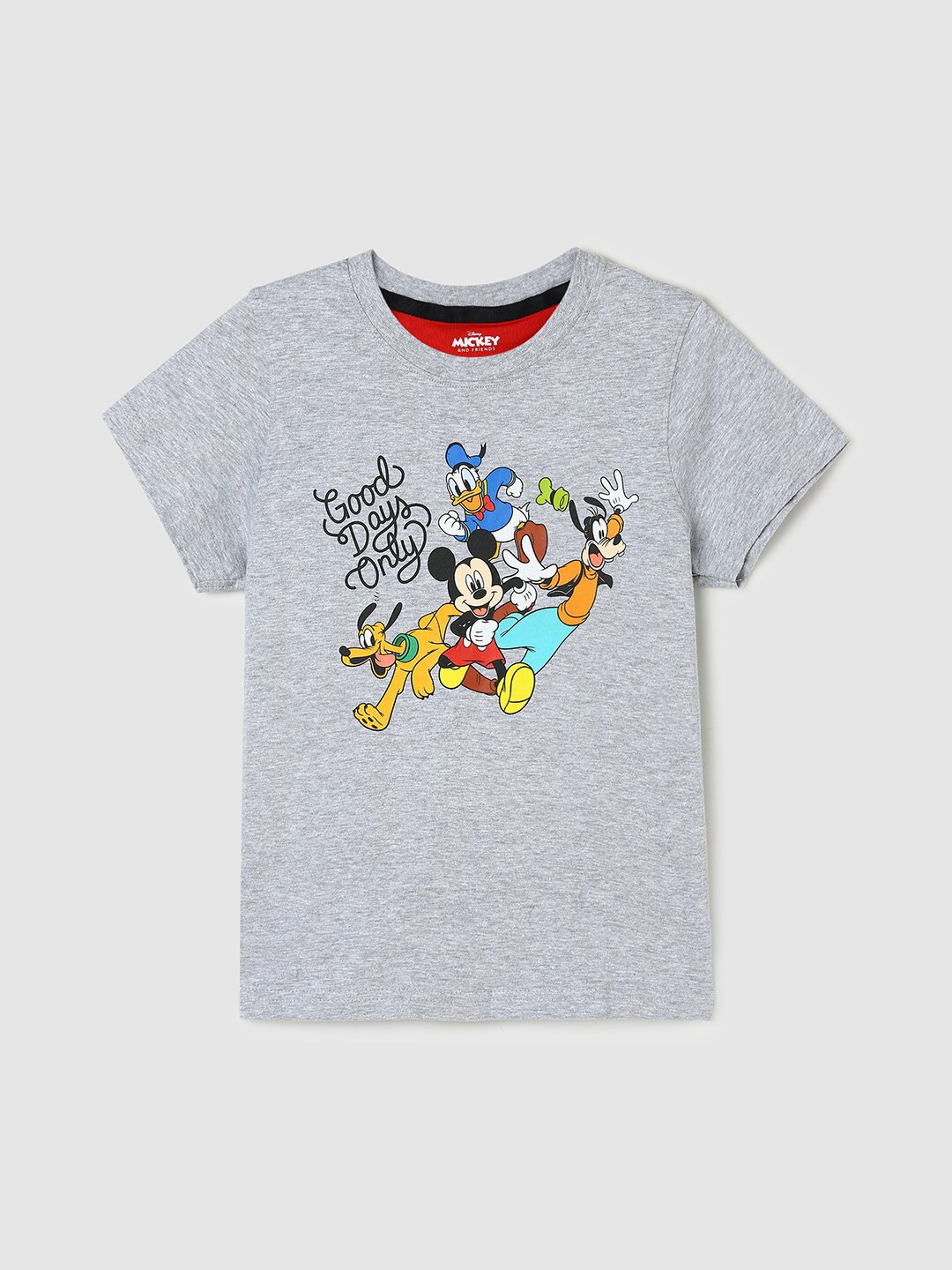 

max Boys Mickey & Friends Printed T-shirt, Grey