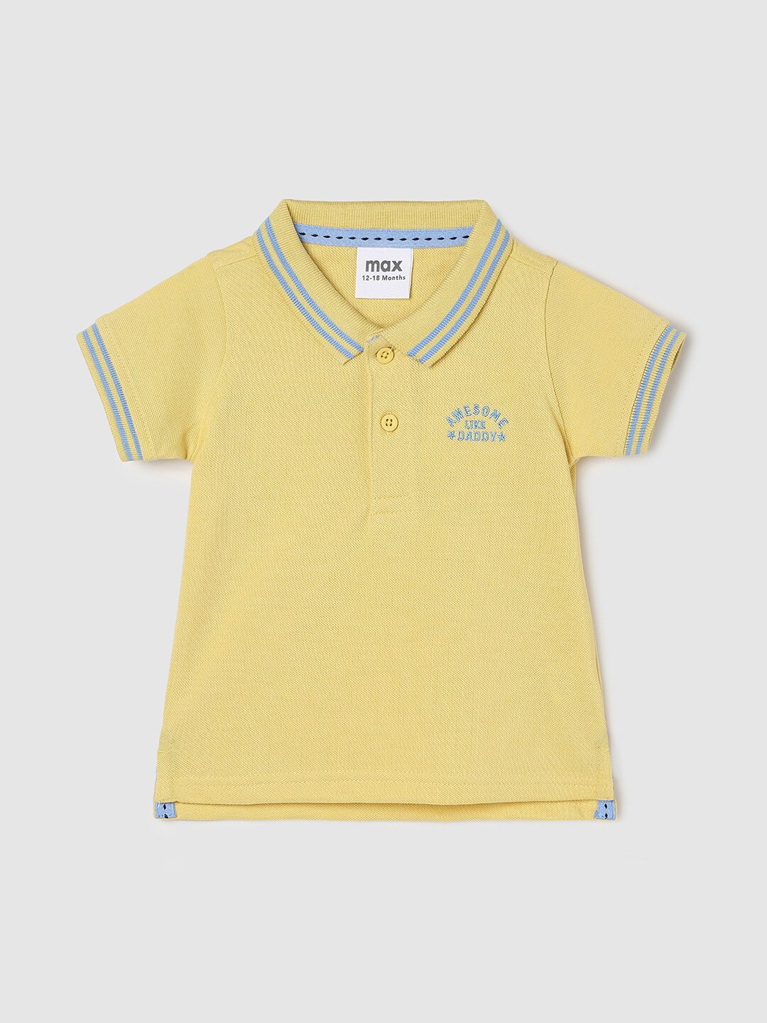 

max Boys Polo Collar Cotton T-shirt, Yellow