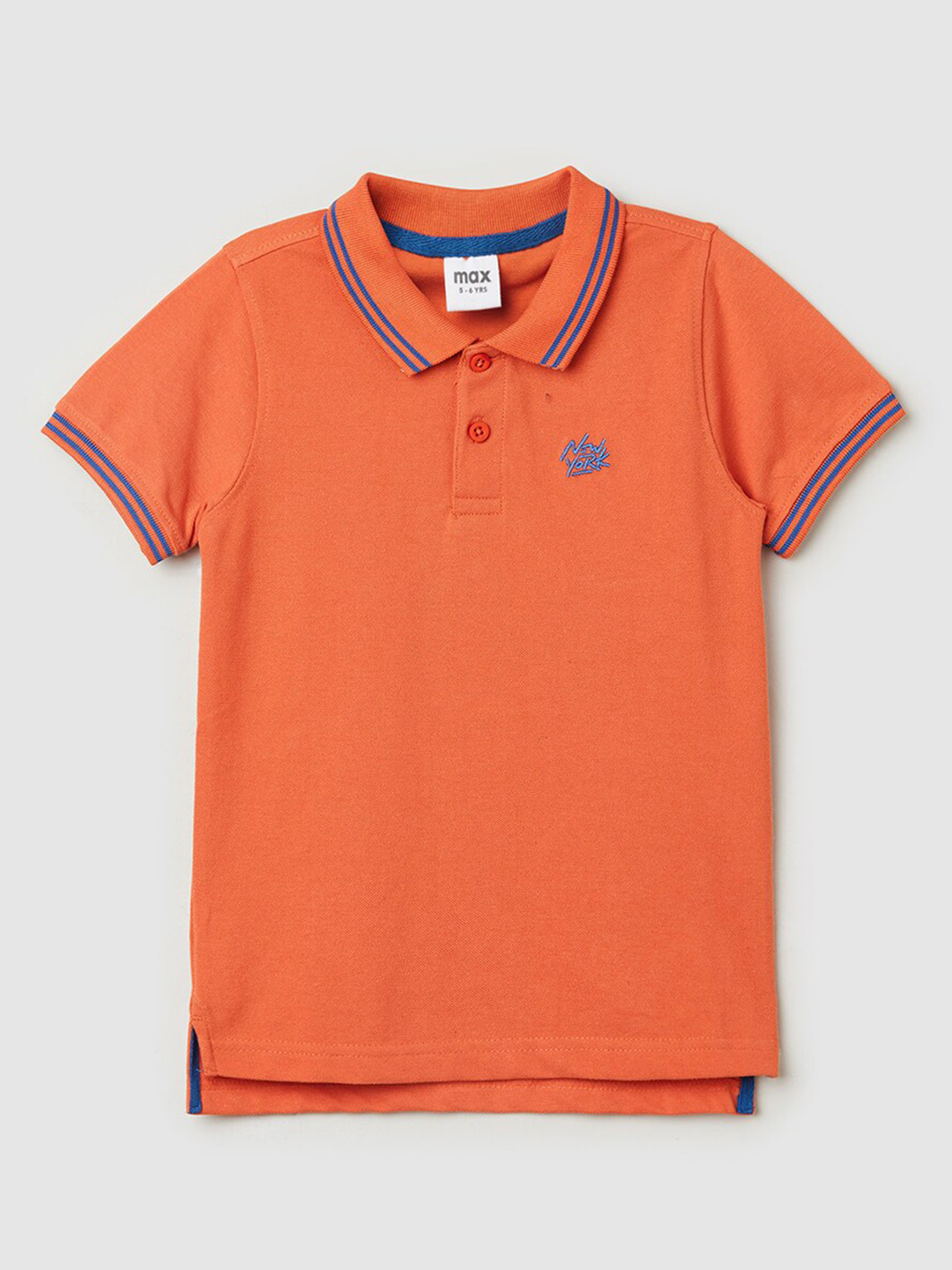 

max Boys Polo Collar Cotton T-Shirt, Orange