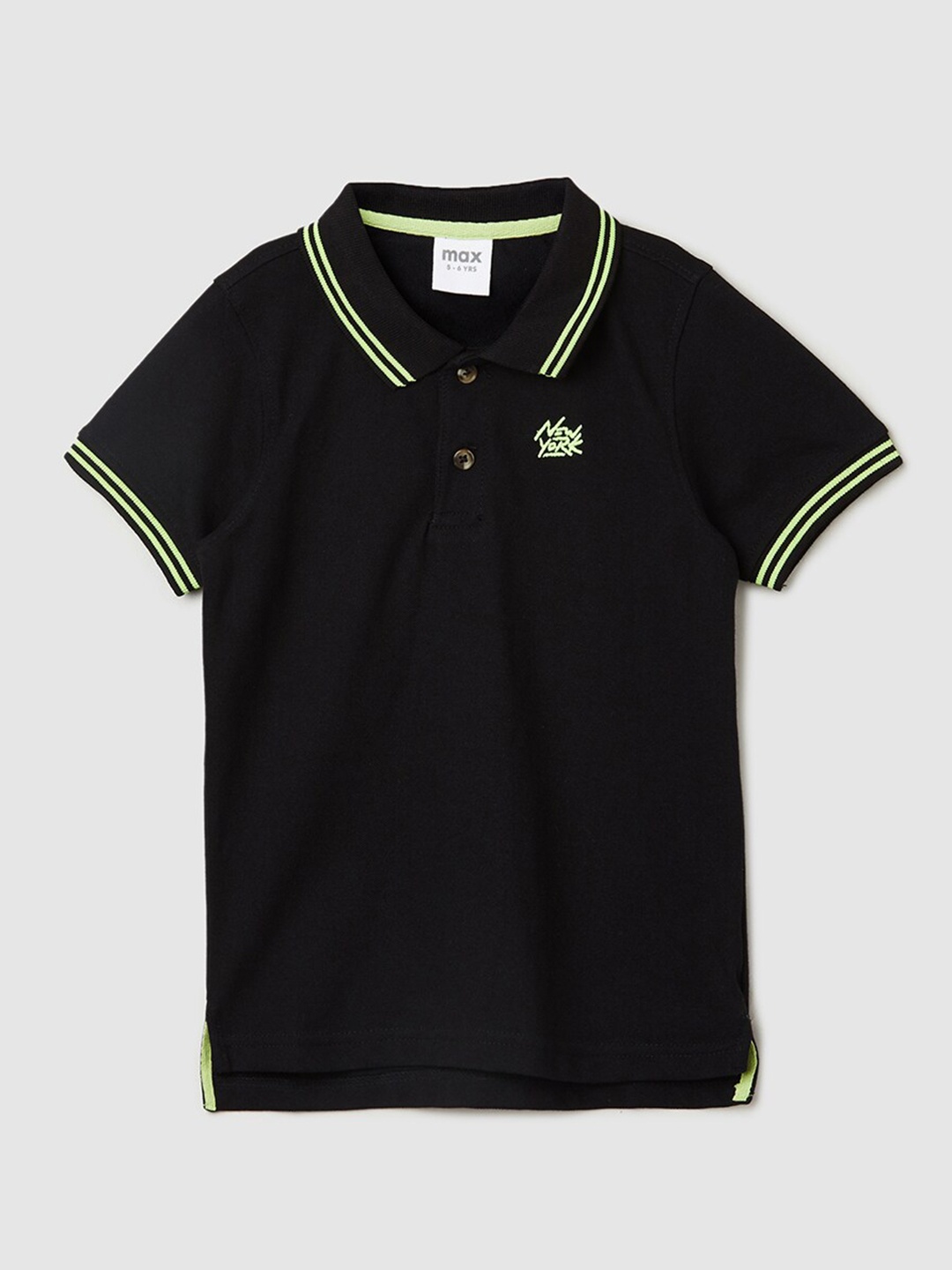 

max Boys Polo Collar T-shirt, Black