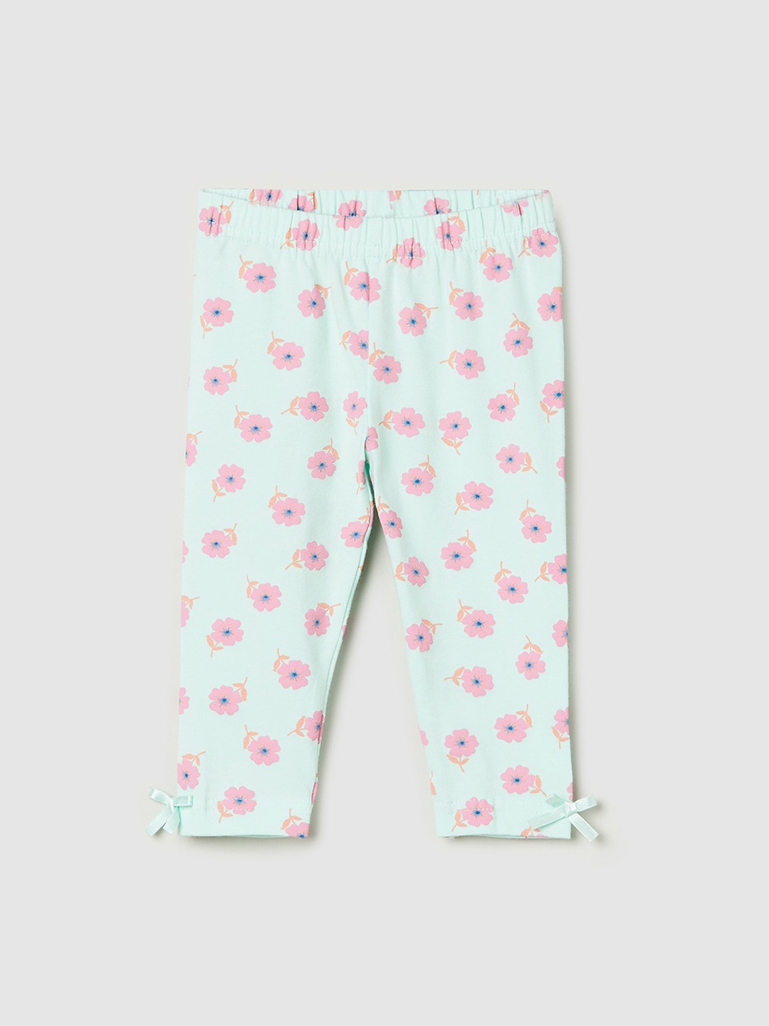 

max Infants Girls Printed Ankle Length Leggings, Blue