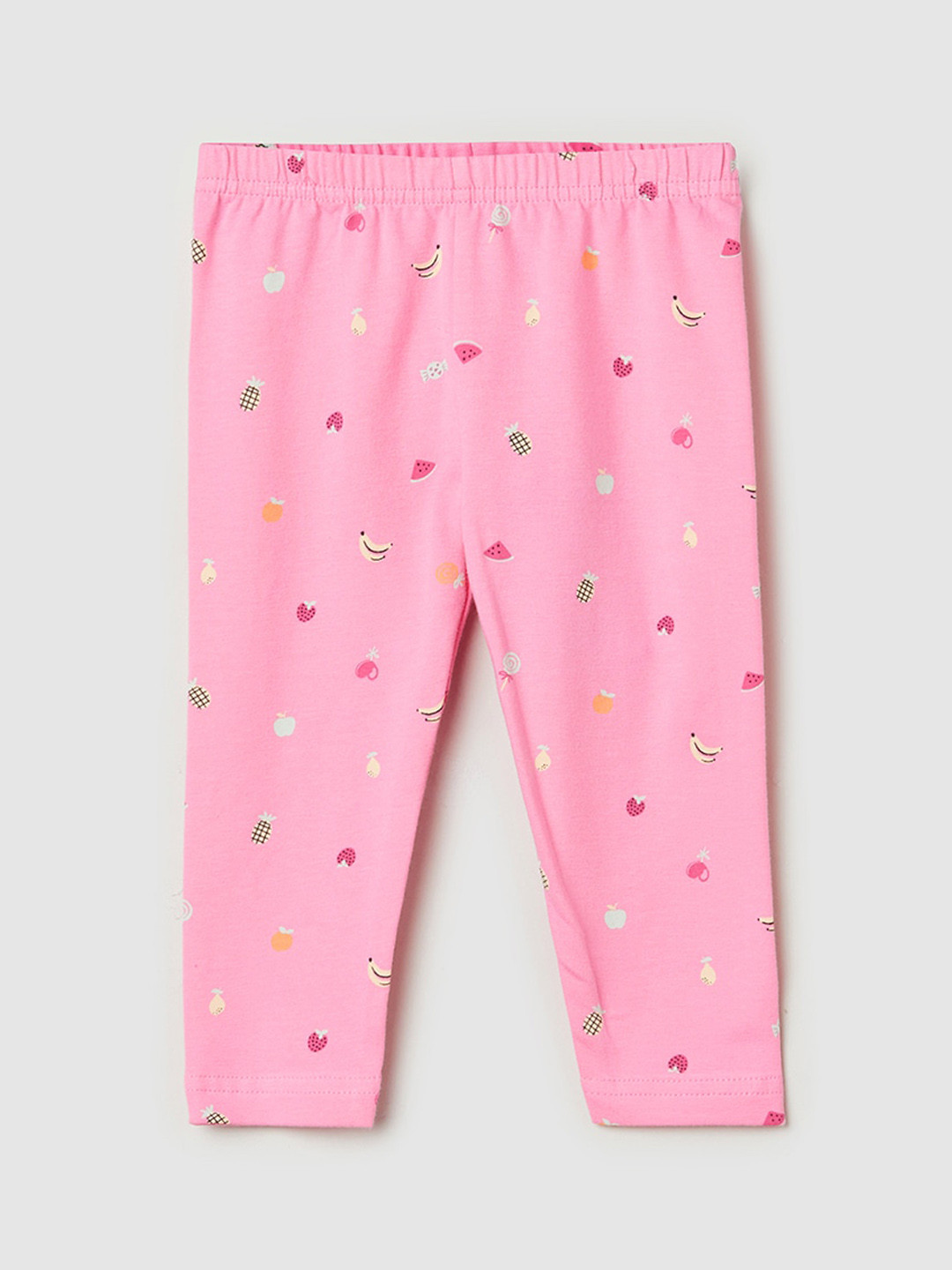 

max Infant Girls Printed Ankle Length Leggings, Pink