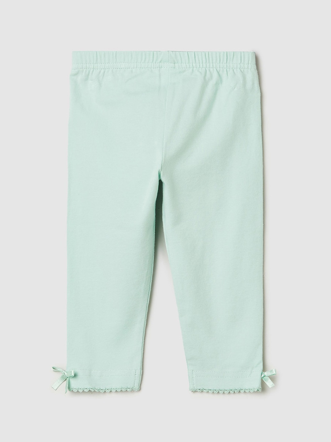 

max Infant Girls Bow-detail Cotton Ankle Length Leggings, Green
