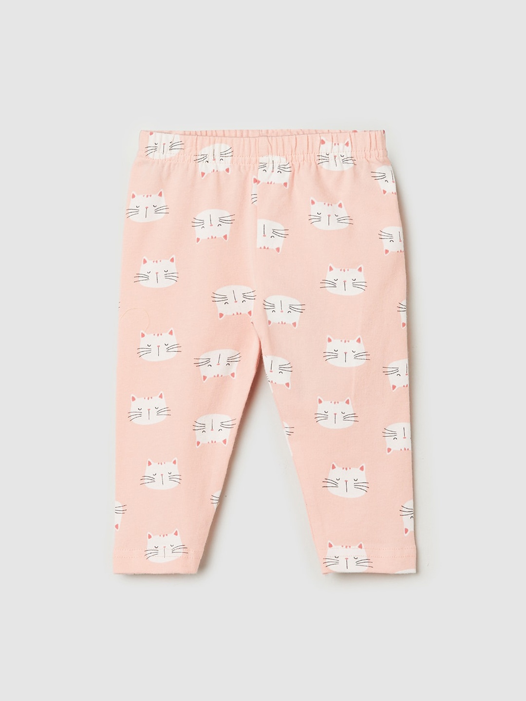 

max Infants Girls Printed Ankle Length Leggings, Orange