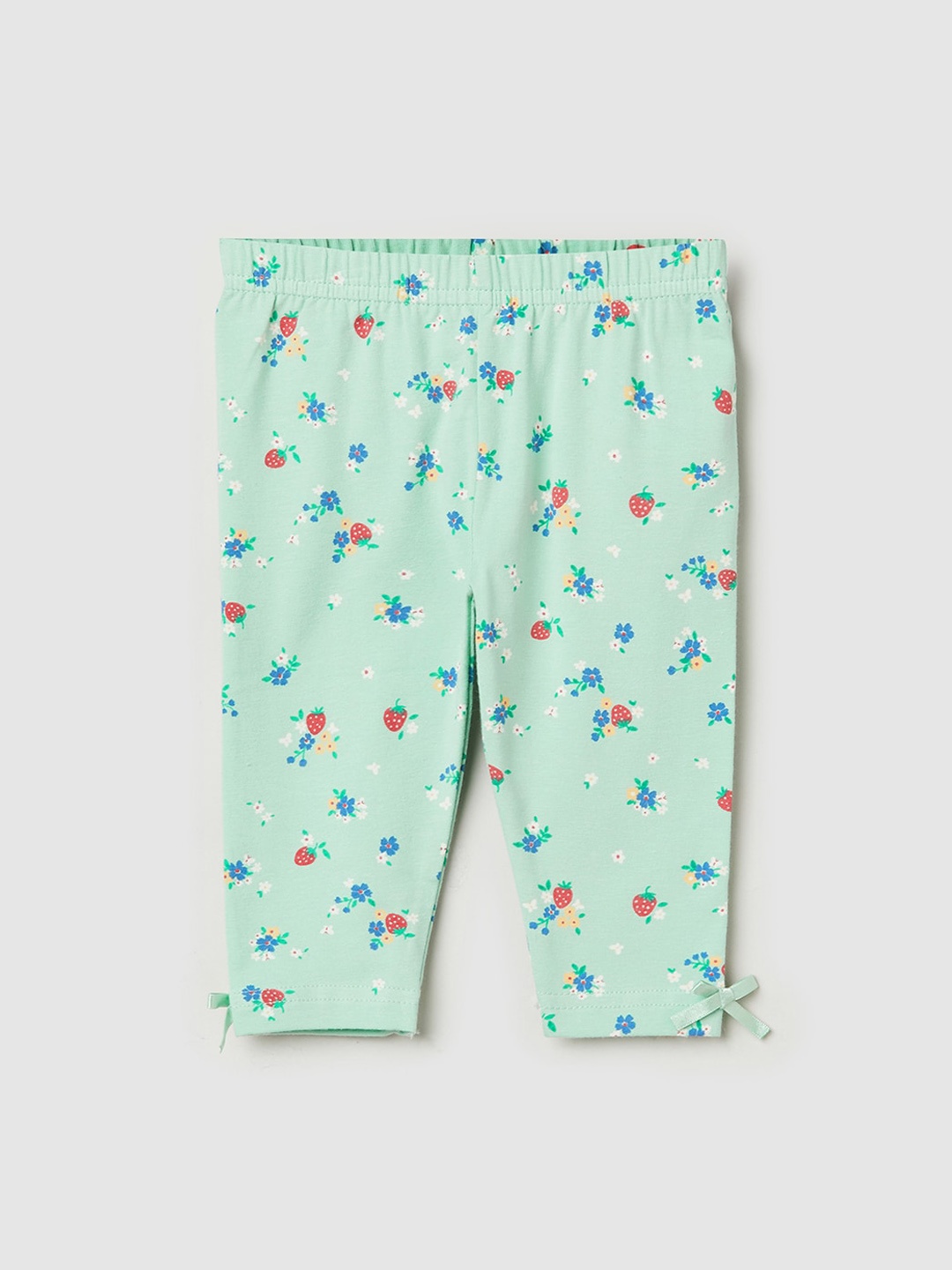 

max Infant Girls Floral Printed Leggings, Green