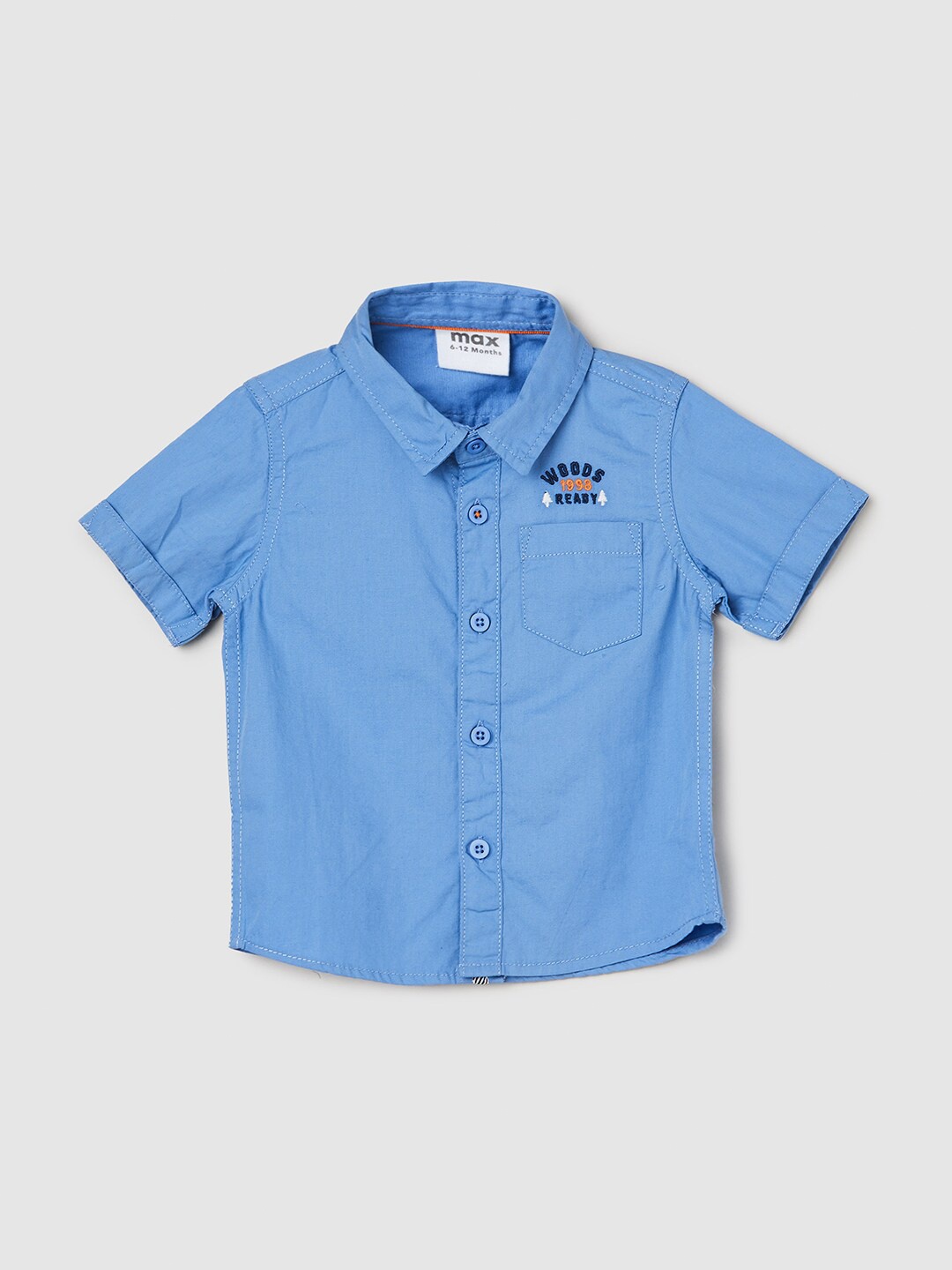 

max Boys Spread Collar Pure Cotton Casual Shirt, Blue