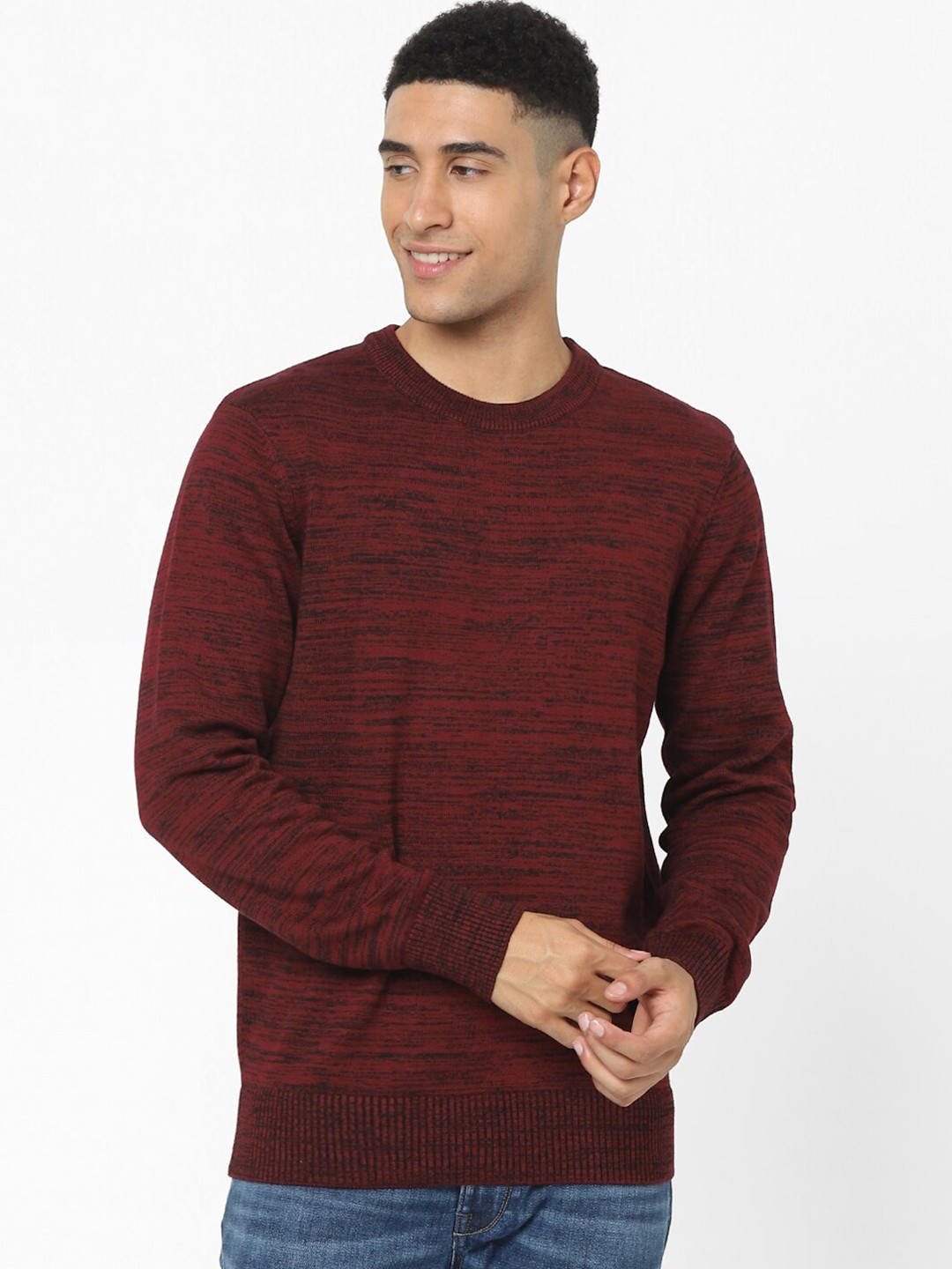 

Celio Abstract Printed Round Neck Cotton Sweatshirt, Burgundy