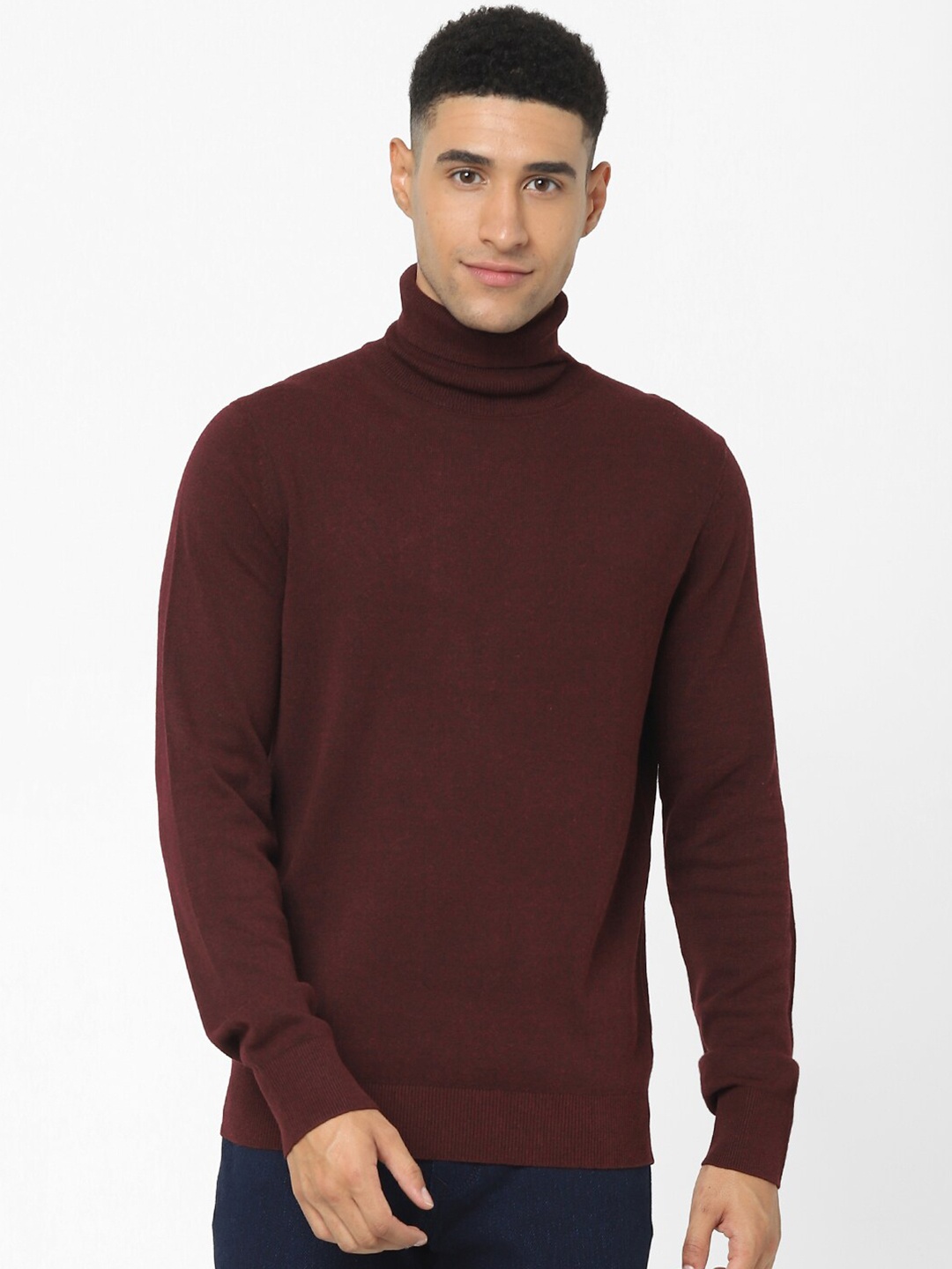 

Celio Cotton Turtle Neck Pullover, Burgundy