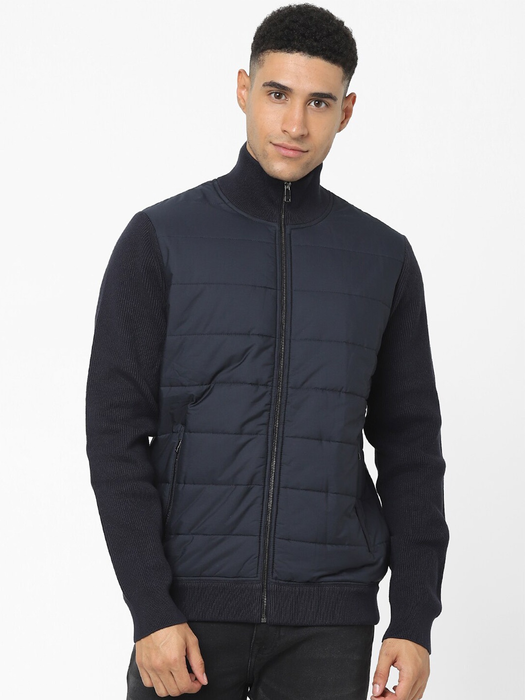 

Celio Mock Collar Cotton Sweatshirt, Navy blue