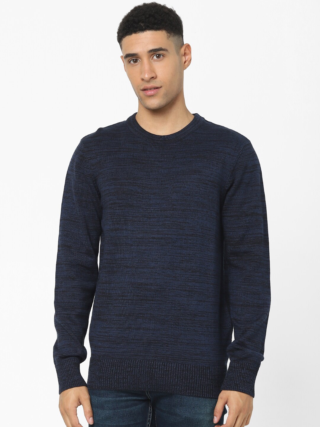 

Celio Cable Knit Cotton Pullover, Navy blue