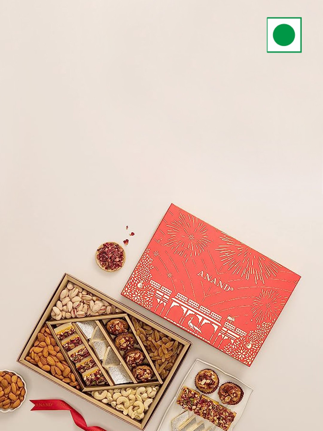 

ANAND Indian Sweets and DryFruits with Rakhi - 656gm, Yellow