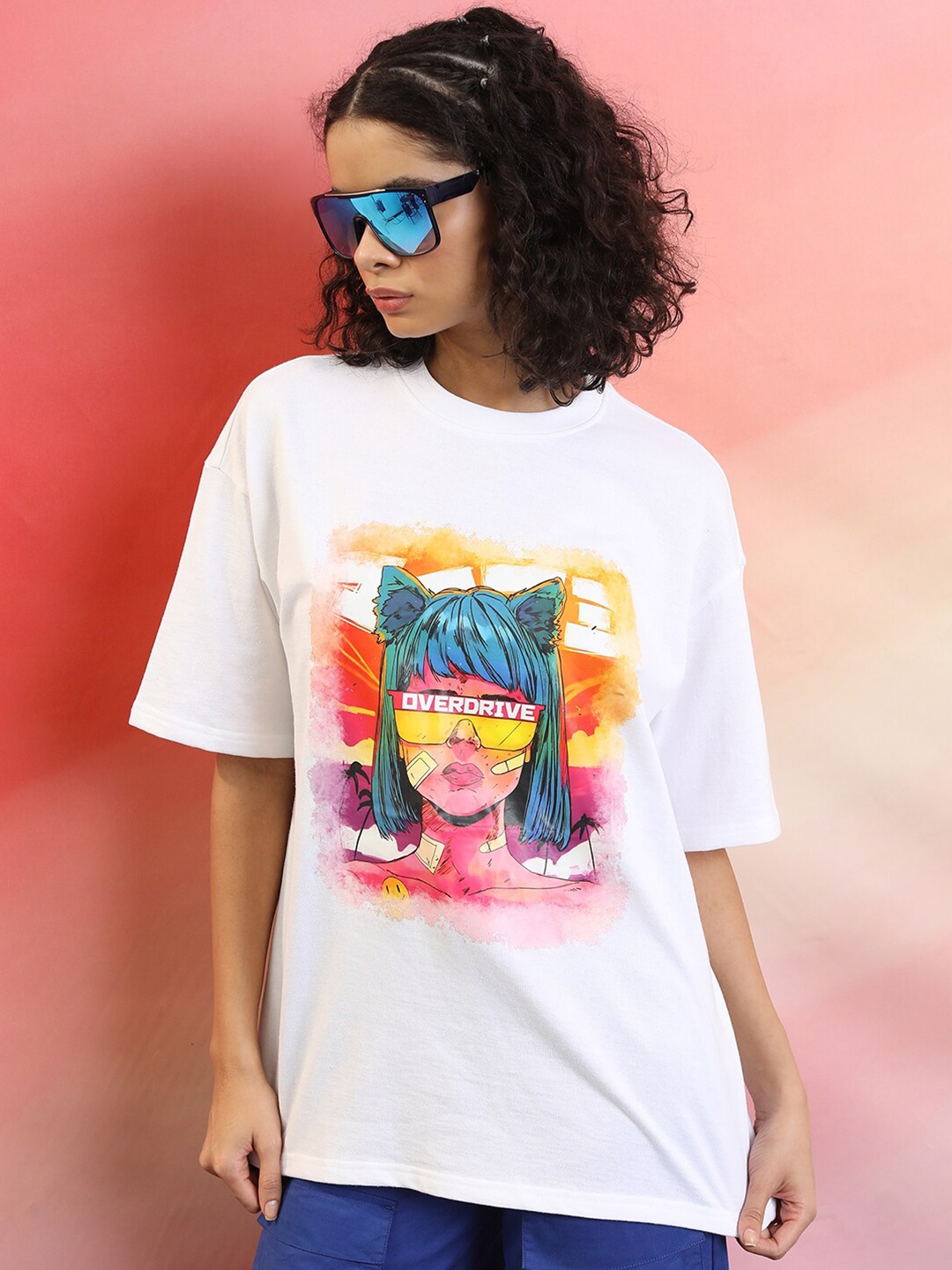 

Tokyo Talkies Graphic Printed Oversized T-shirt, White