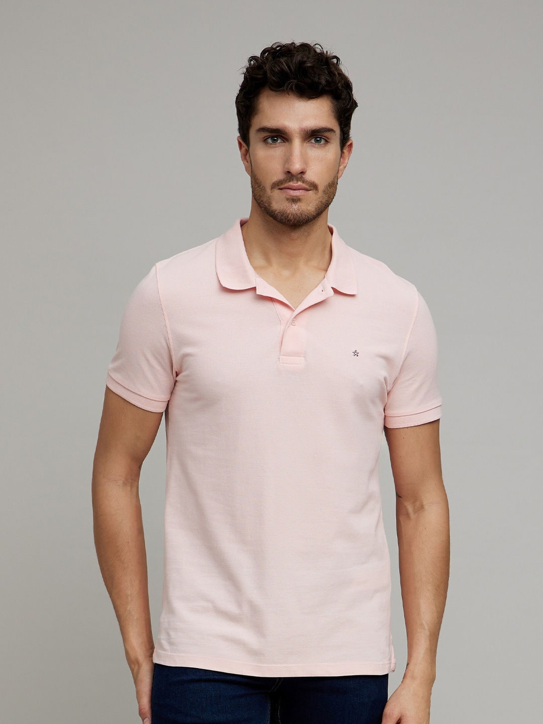 

Celio Polo Collar Cotton T-shirt, Pink