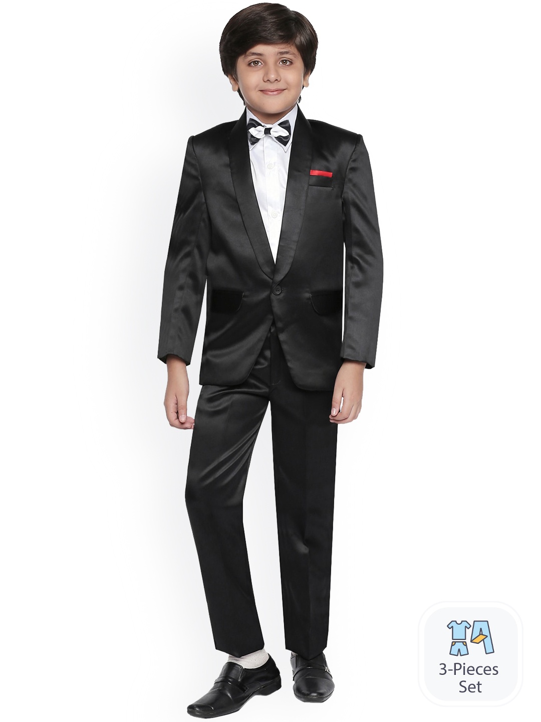 

BAESD Single-Breasted Shirt with Trousers And Waistcoat, Black