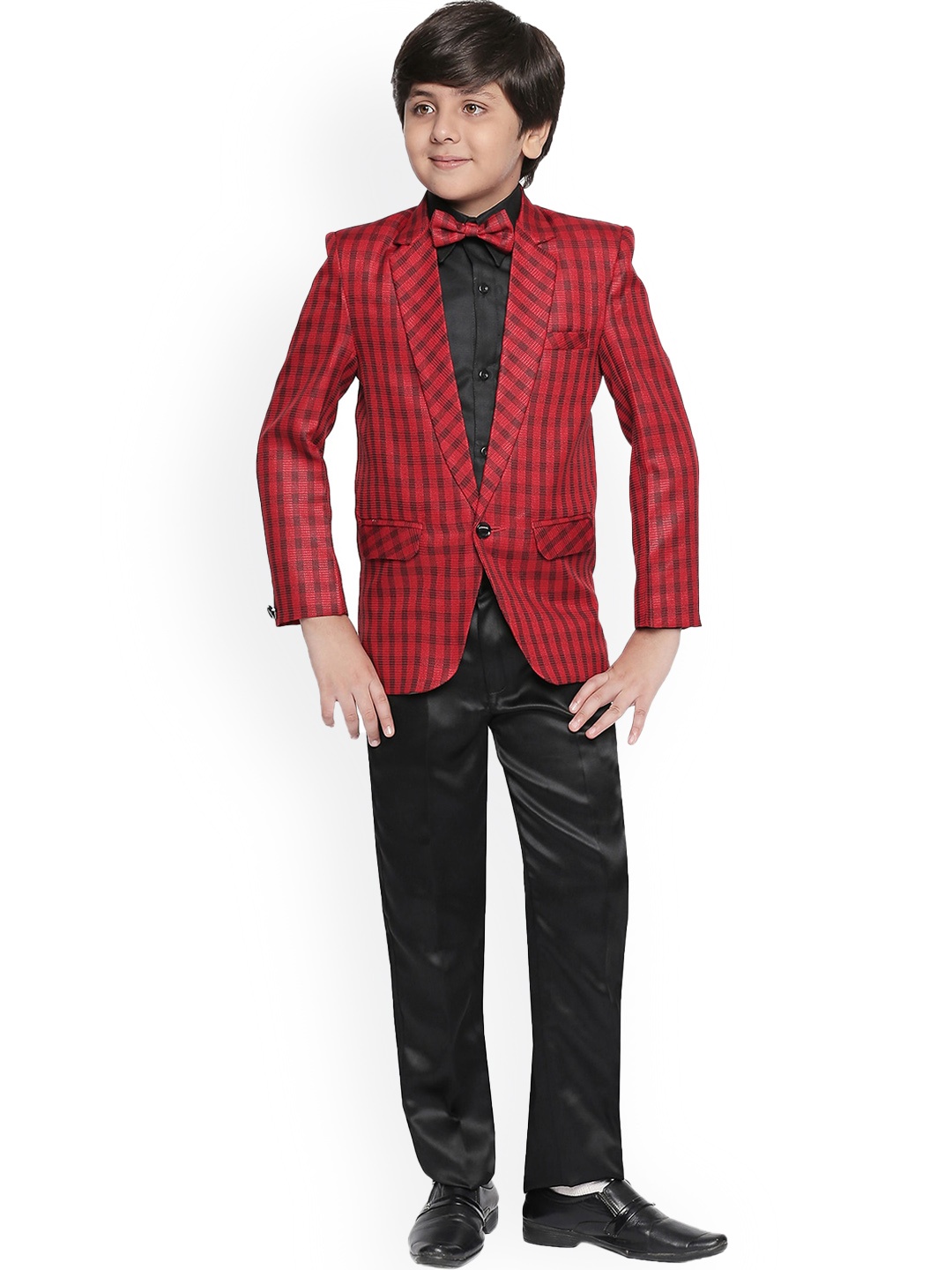 

BAESD Boys Single-Breasted 4-Piece Party Suit, Red