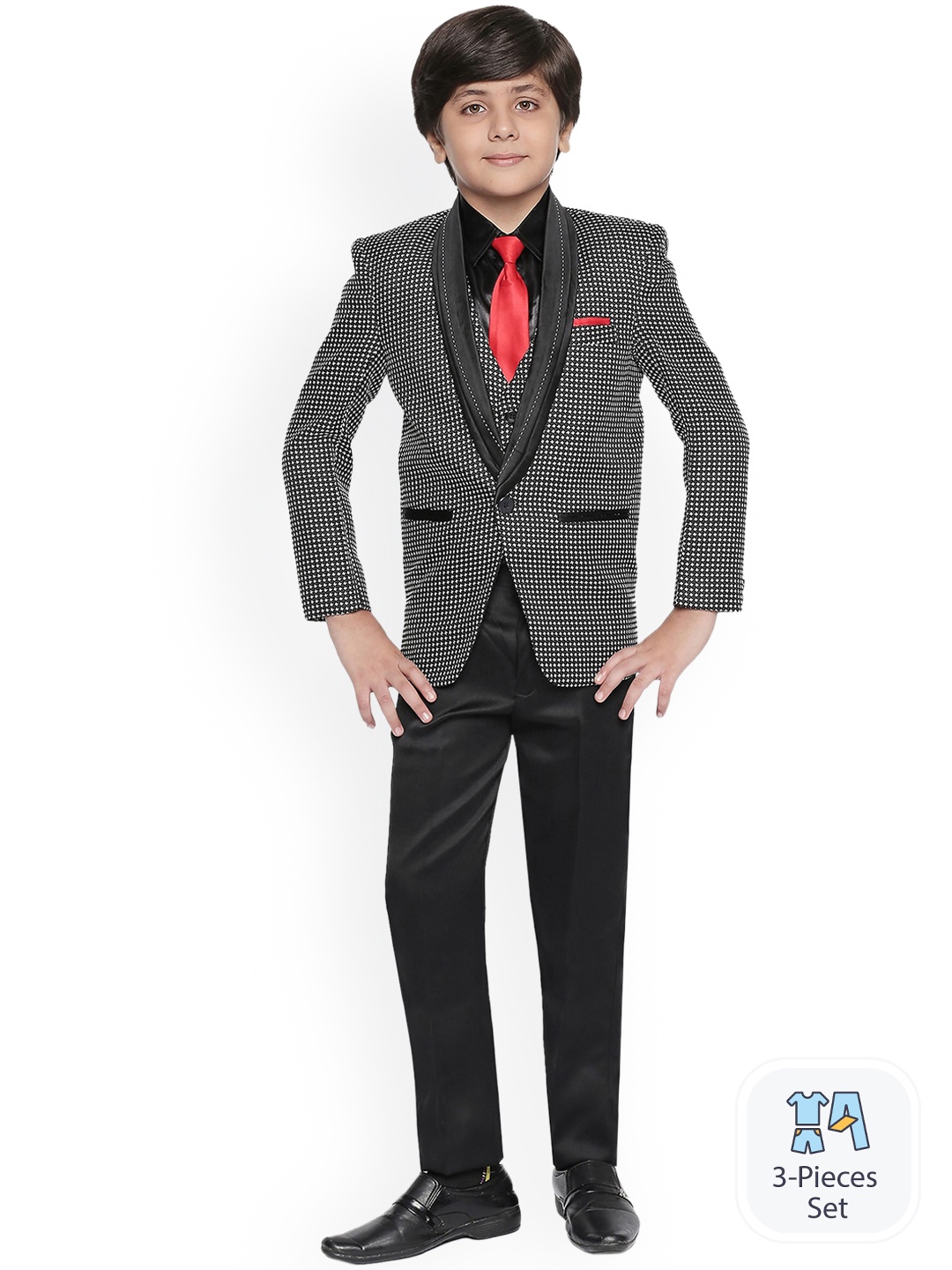 

BAESD Boys Tuxedo 5-Piece Party Suit, Black