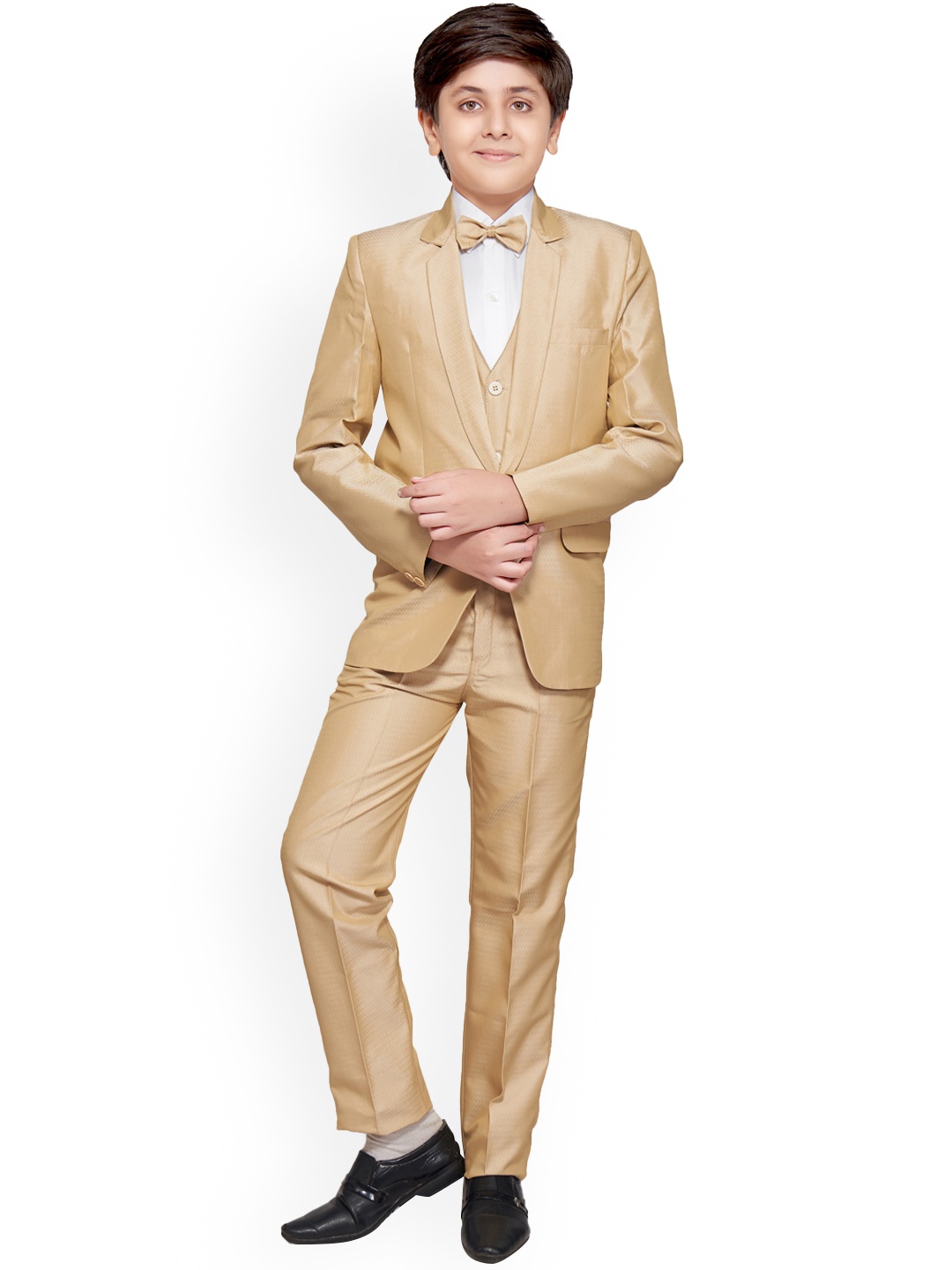 

BAESD Boys 4 Pieces Single-breasted Party Suit Set, Beige