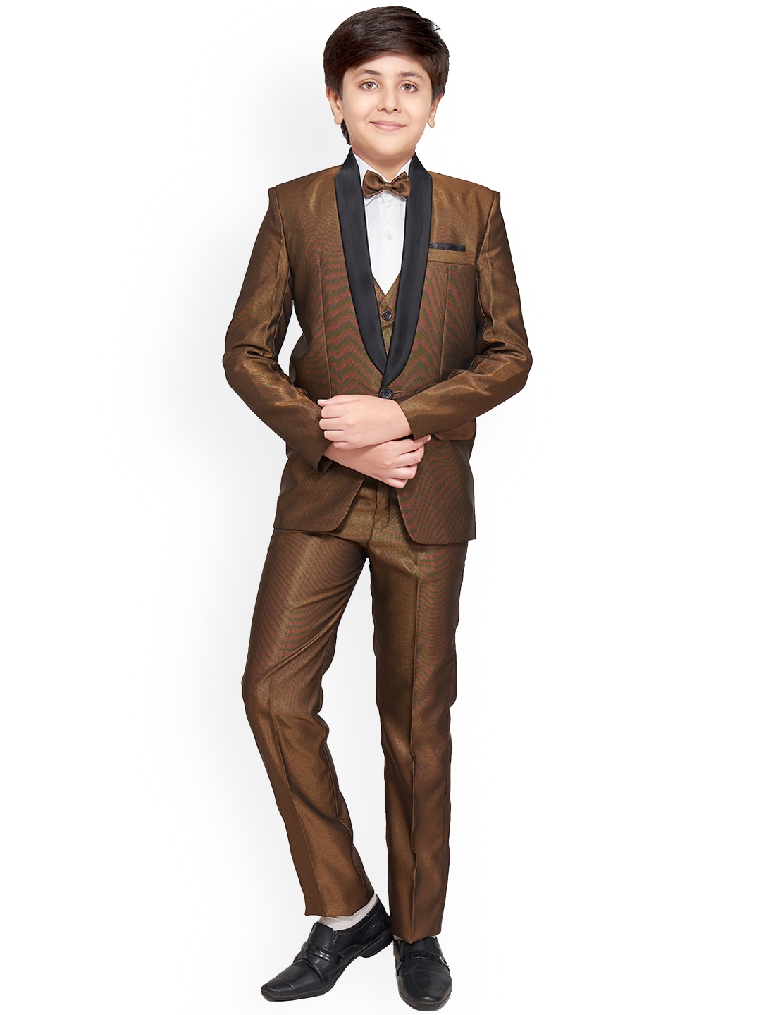 

BAESD Boys 4-Piece Single-breasted Party Suit Set, Gold