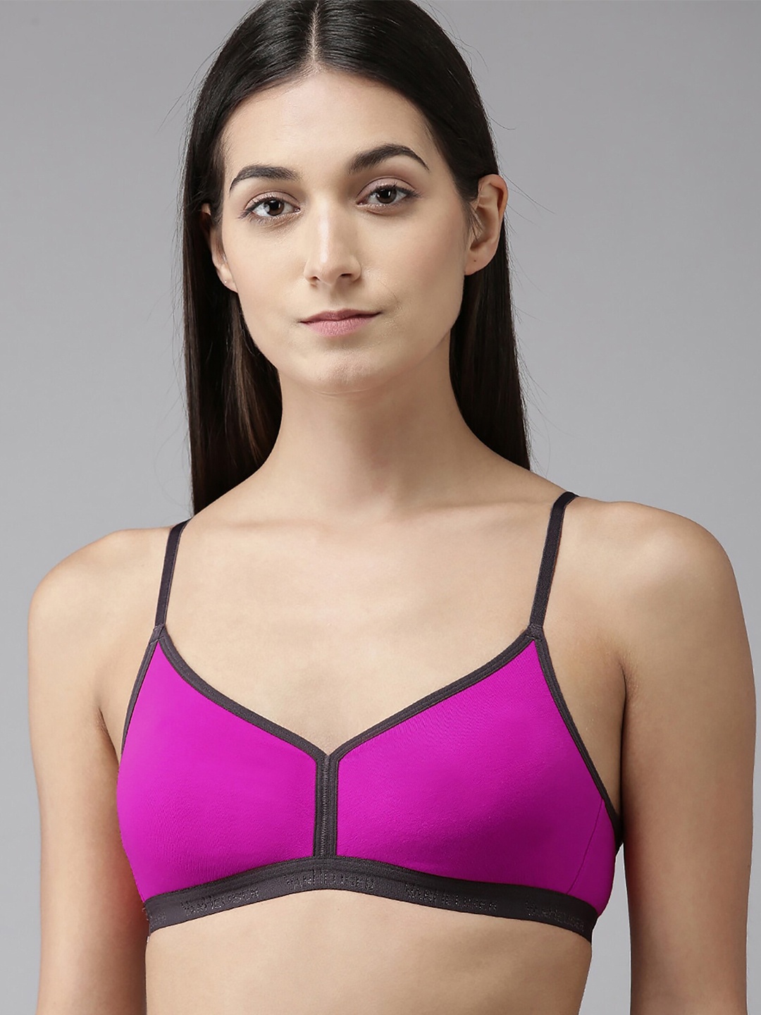 

AROUSY Full Coverage Seamless Cotton Bra, Pink