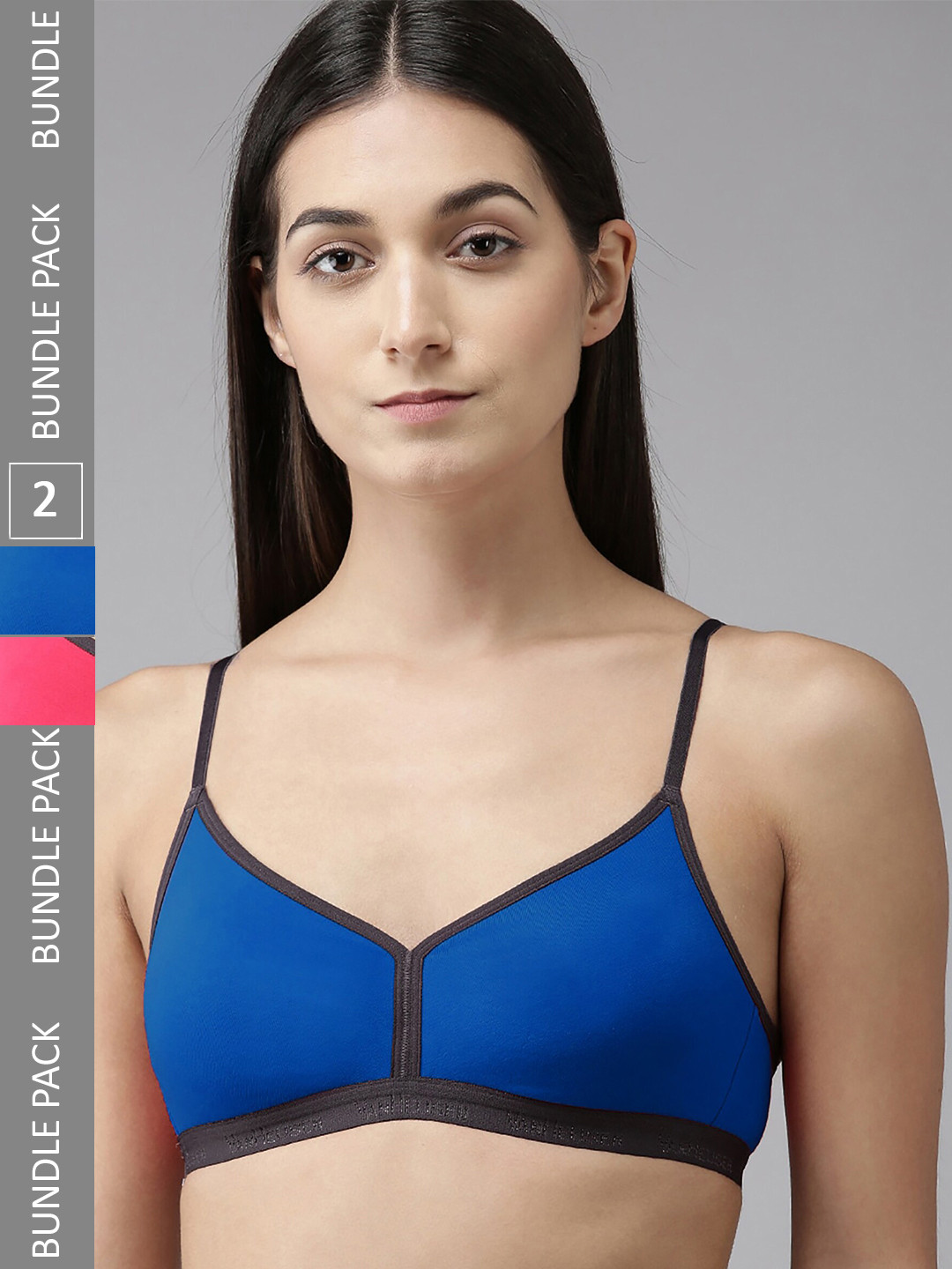 

AROUSY Pack of 2 Full Coverage Seamless Cotton Bra, Red
