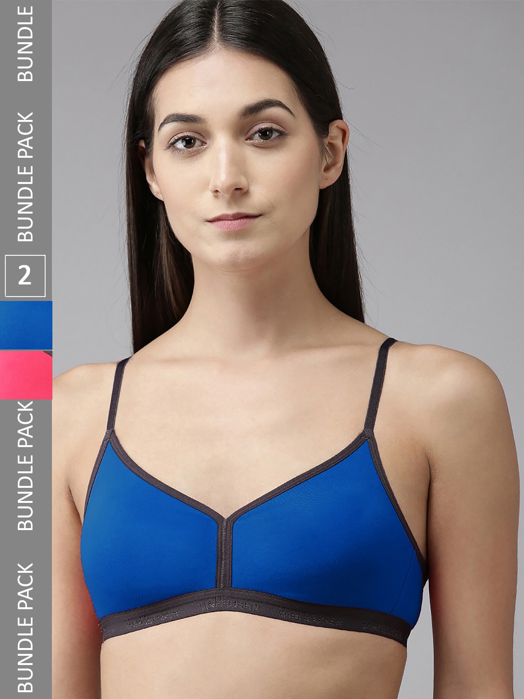 

Aamarsh Pack Of 3 Full Coverage Non-Padded Bra With 360 Degree Support, Blue