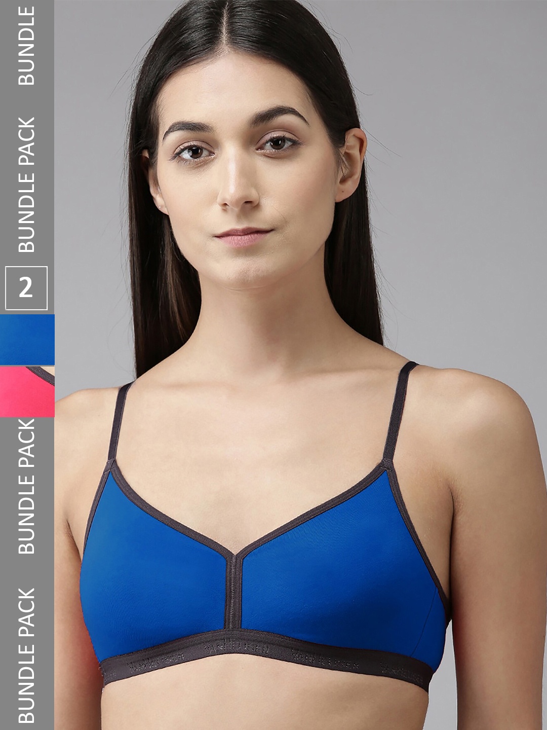 

PIBU Pack Of 2 Full Coverage Non Padded Non-Wired Bra With All Day Comfort, Red