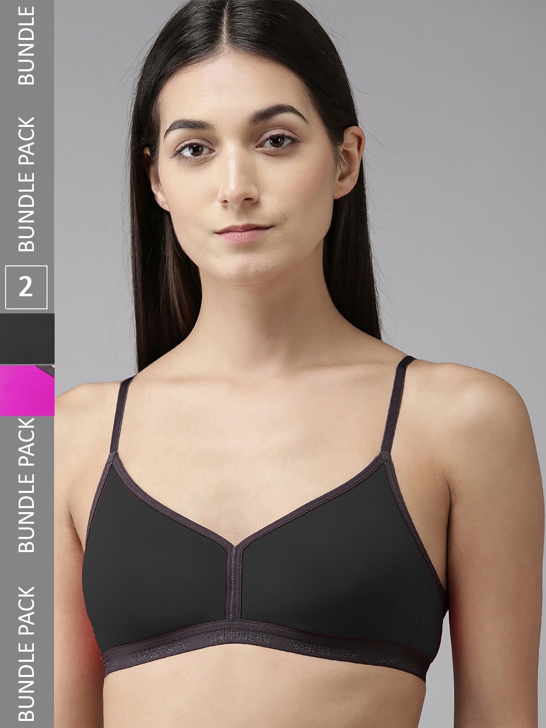 PIBU Pack Of 2 Full Coverage Seamless MInimizer Bra, Pink