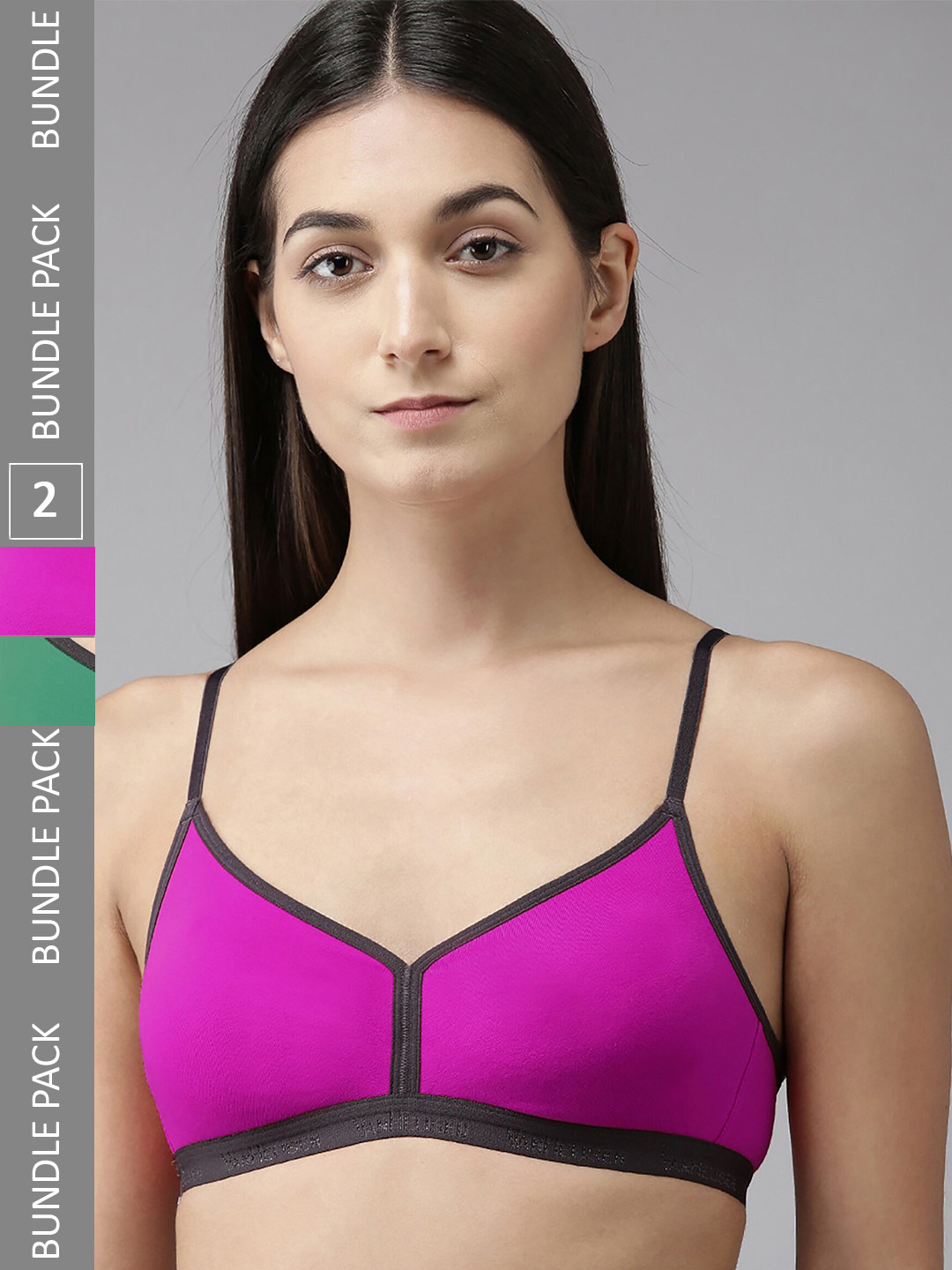 

Aamarsh Pack Of 2 Full Coverage Non-Padded Bra With 360 Degree Support, Pink