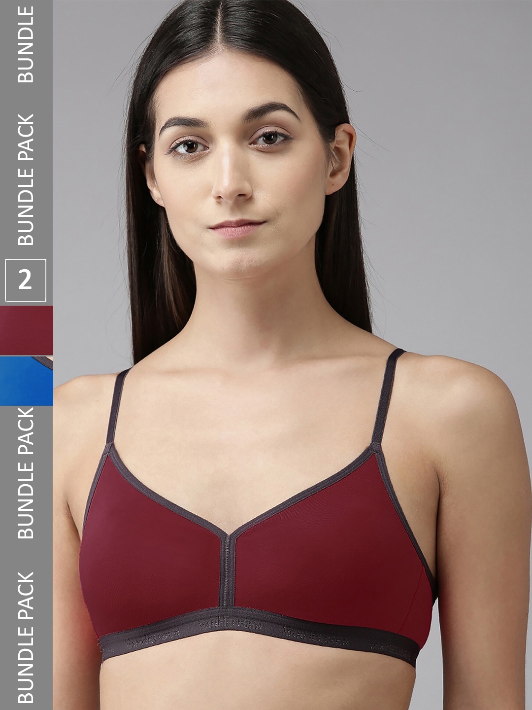 

Aamarsh Pack Of 2 Full Coverage Non-Padded Bra With 360 Degree Support, Blue