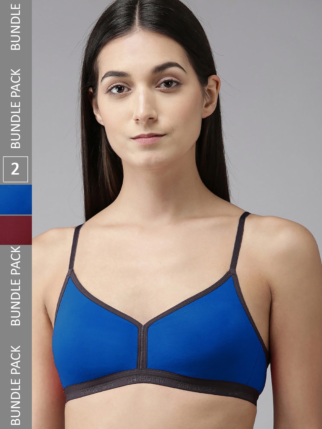 

Aamarsh Pack Of 3 Full Coverage Non-Padded Bra With 360 Degree Support, Blue