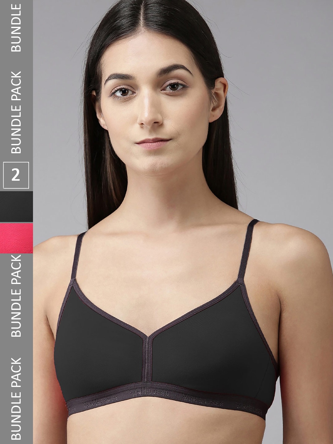

Aamarsh Pack Of 2 Non Padded Full Coverage 360 Degree Support Minimizer Bra, Red