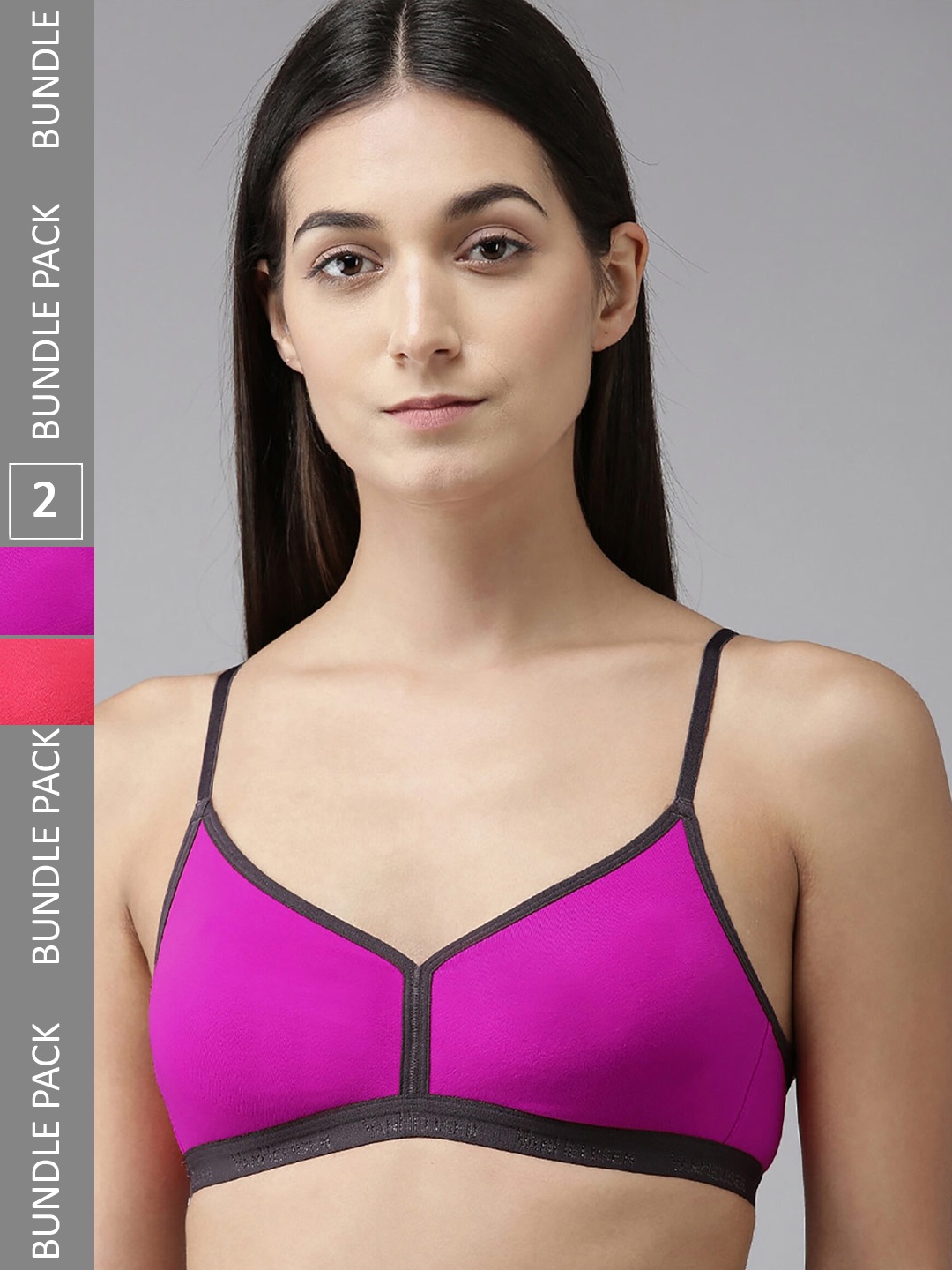 

Aamarsh Pack Of 2 Non Padded Full Coverage 360 Degree Support Minimizer Bra, Red