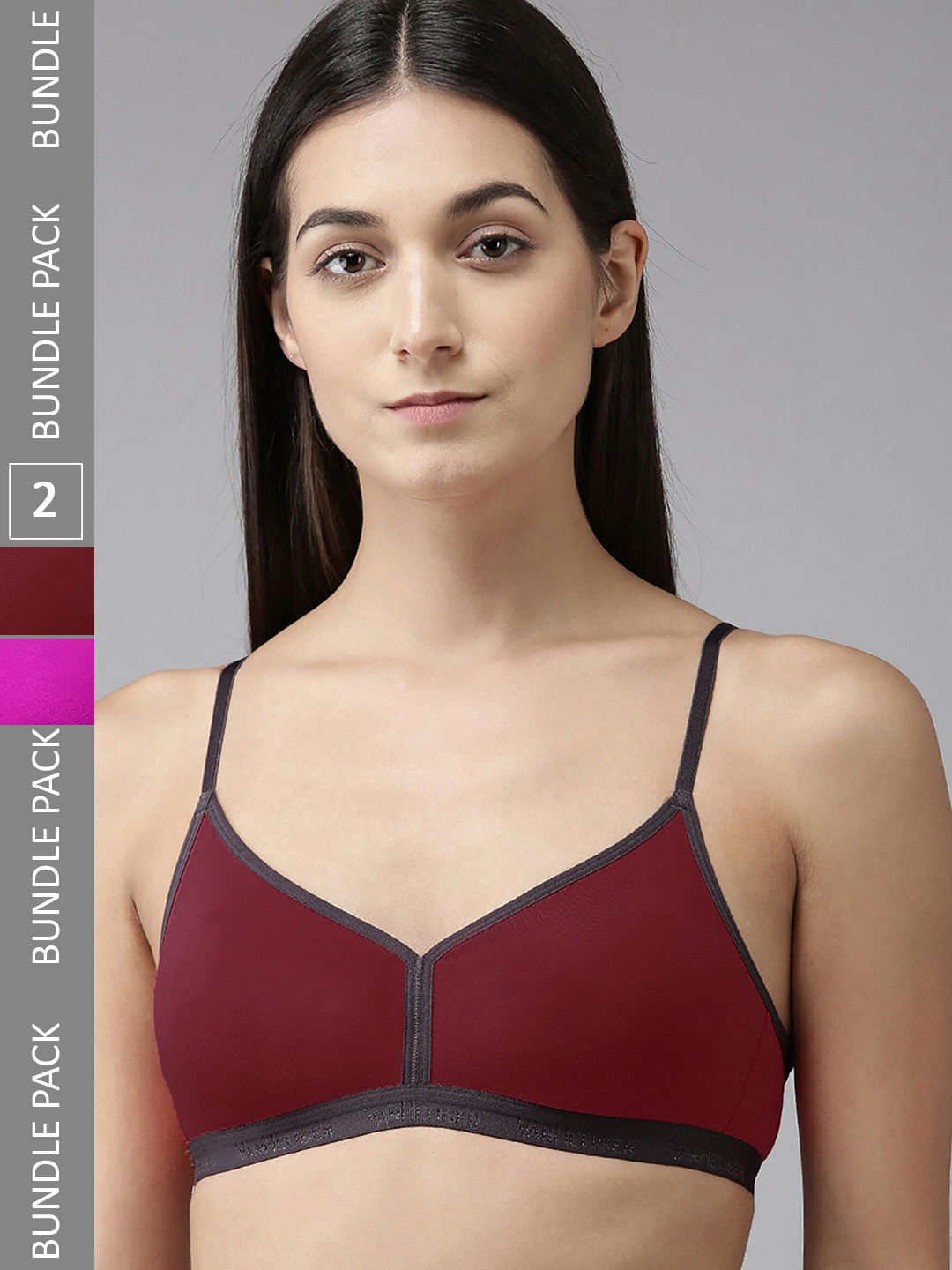 

Aamarsh Pack of 3 Non Padded Full Coverage Cotton Minimizer Bra With 360 Degree Support, Pink