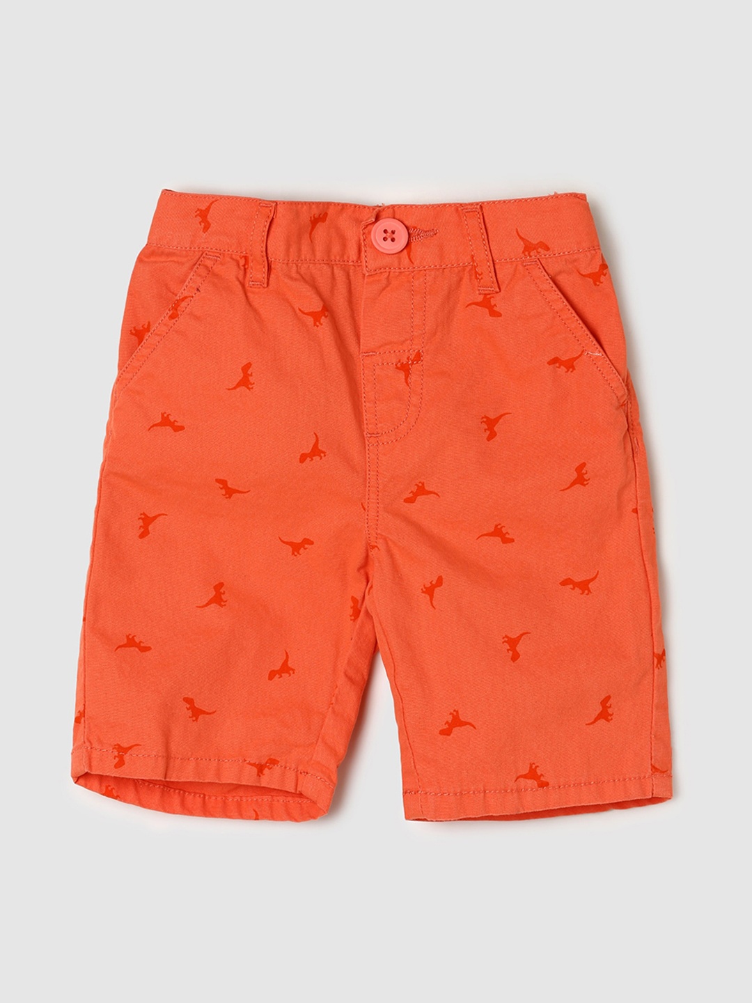 

max Boys Conversational Printed Cotton Shorts, Orange