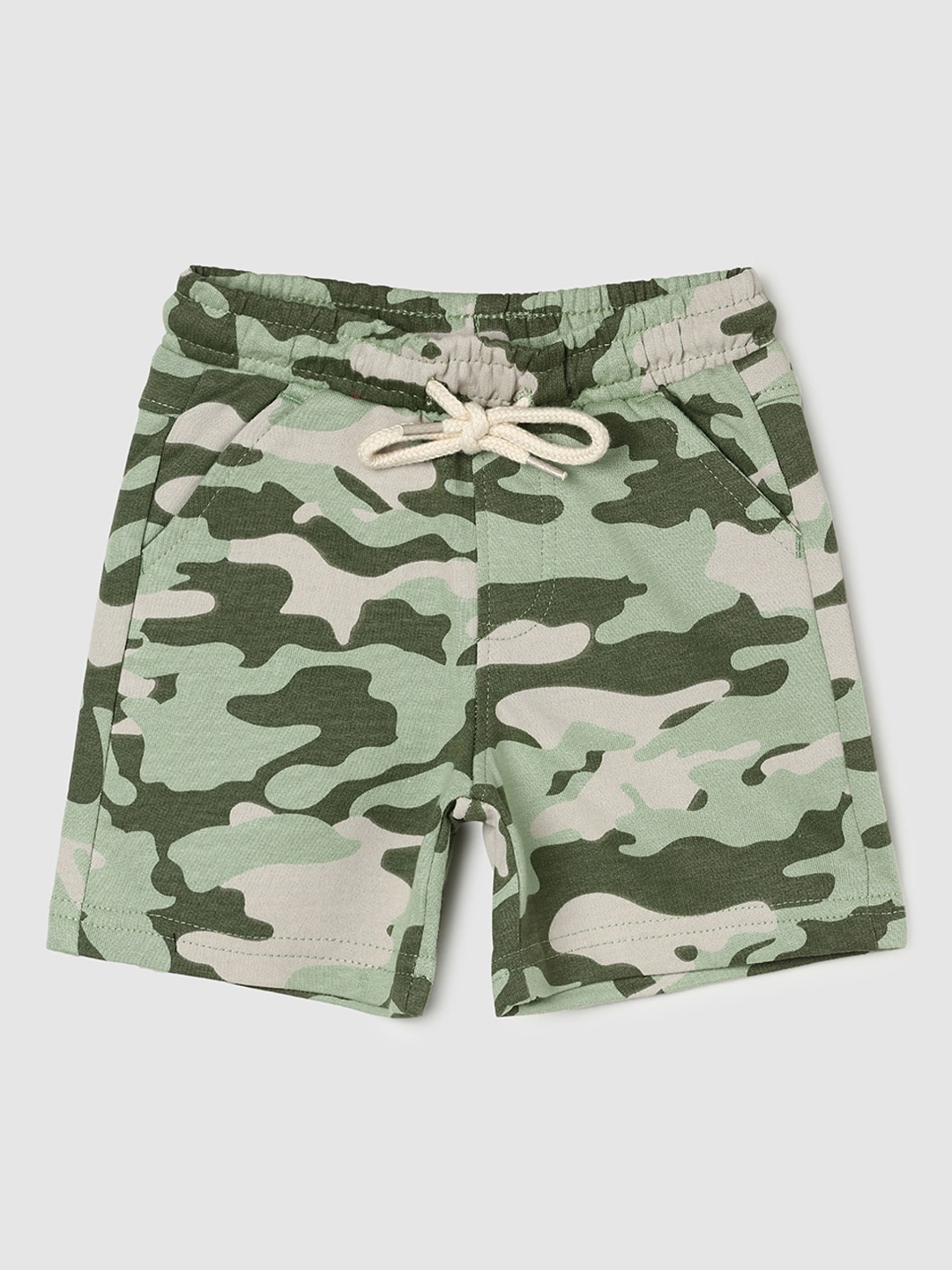 

max Boys Camouflage Printed Cotton Shorts, Green