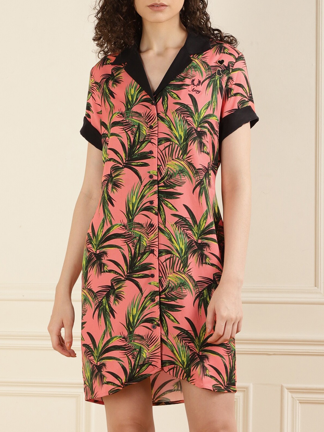 

Fred Perry Tropical Printed Shirt Dress, Pink