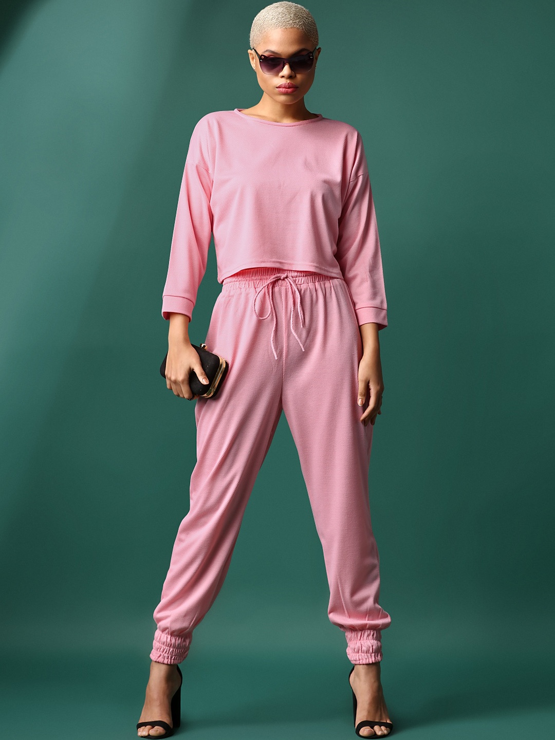 

PURVAJA Top & Joggers Co-Ord, Peach