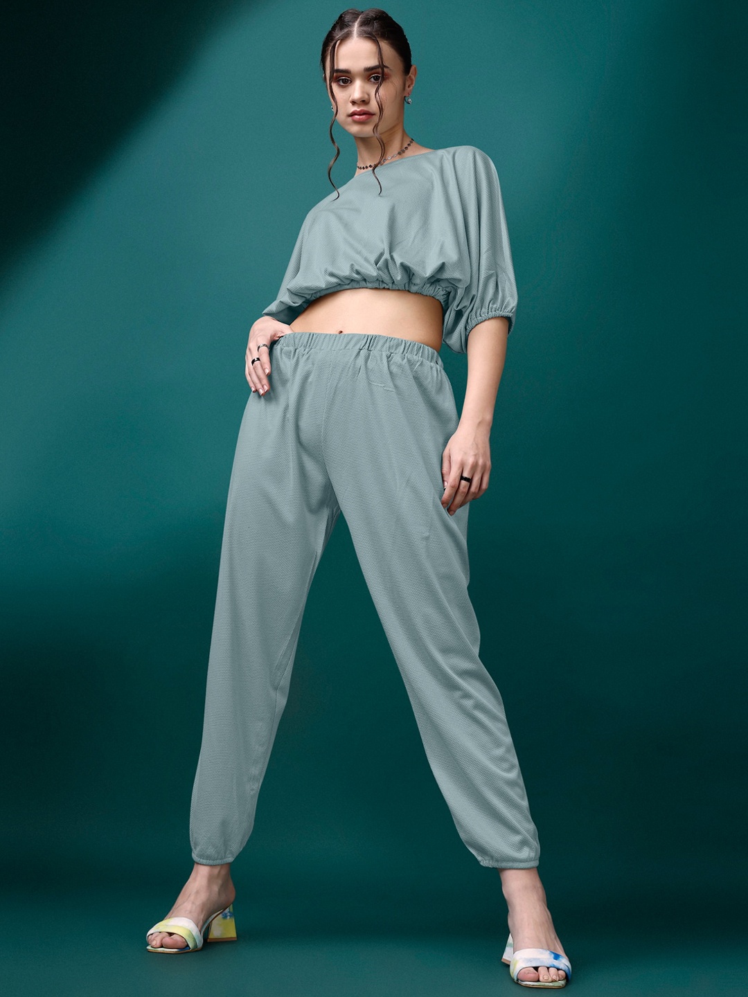 

PURVAJA Top & Joggers Co-Ord, Grey