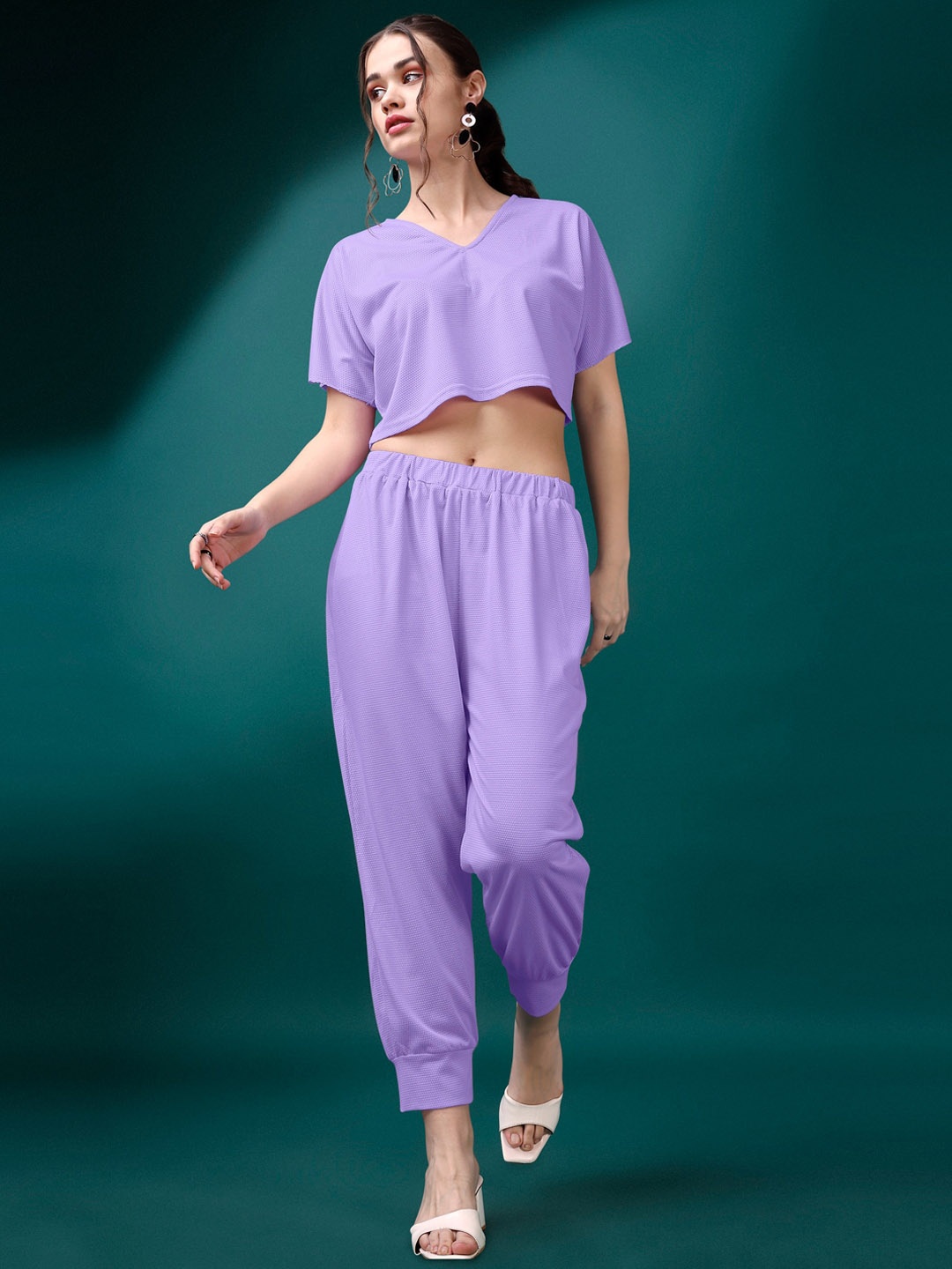 

PURVAJA Top & Joggers Co-Ords, Purple