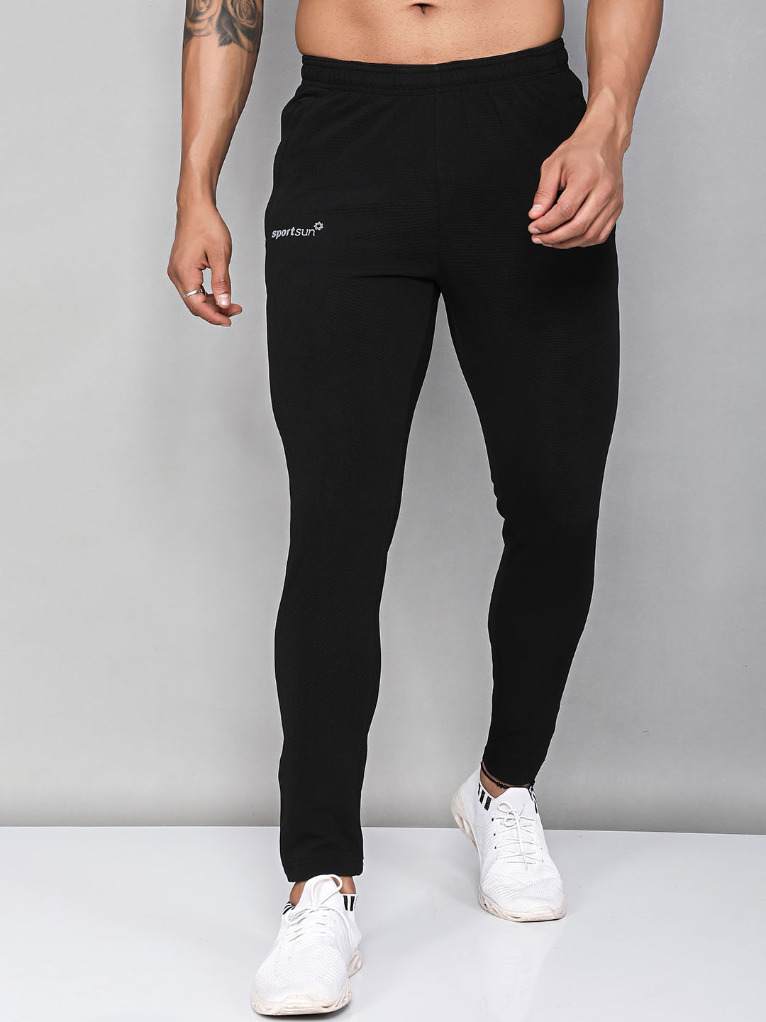 

SPORT SUN Men Mid-Rise Track Pants, Black