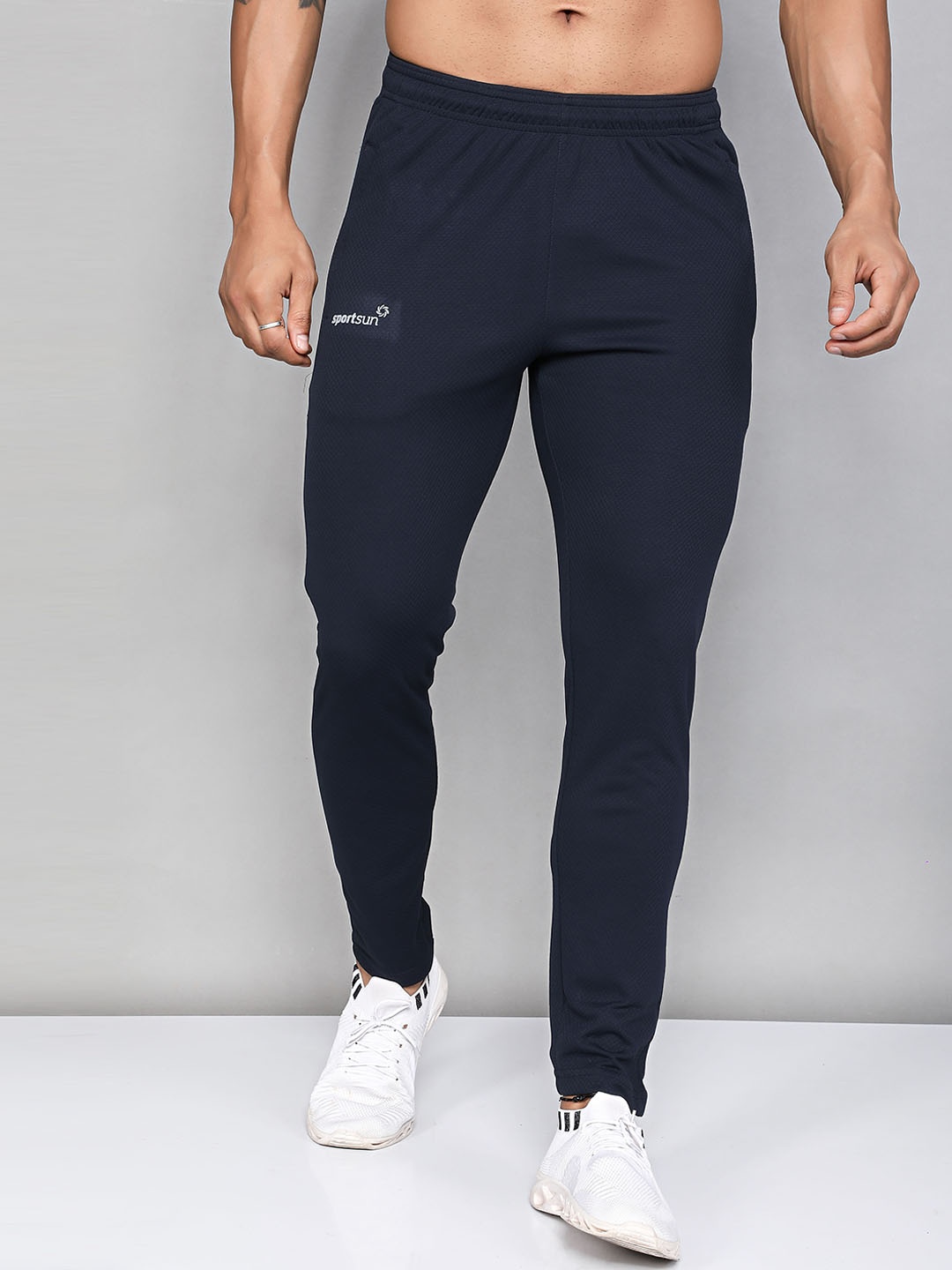 

SPORT SUN Men Mid-Rise Track Pants, Navy blue