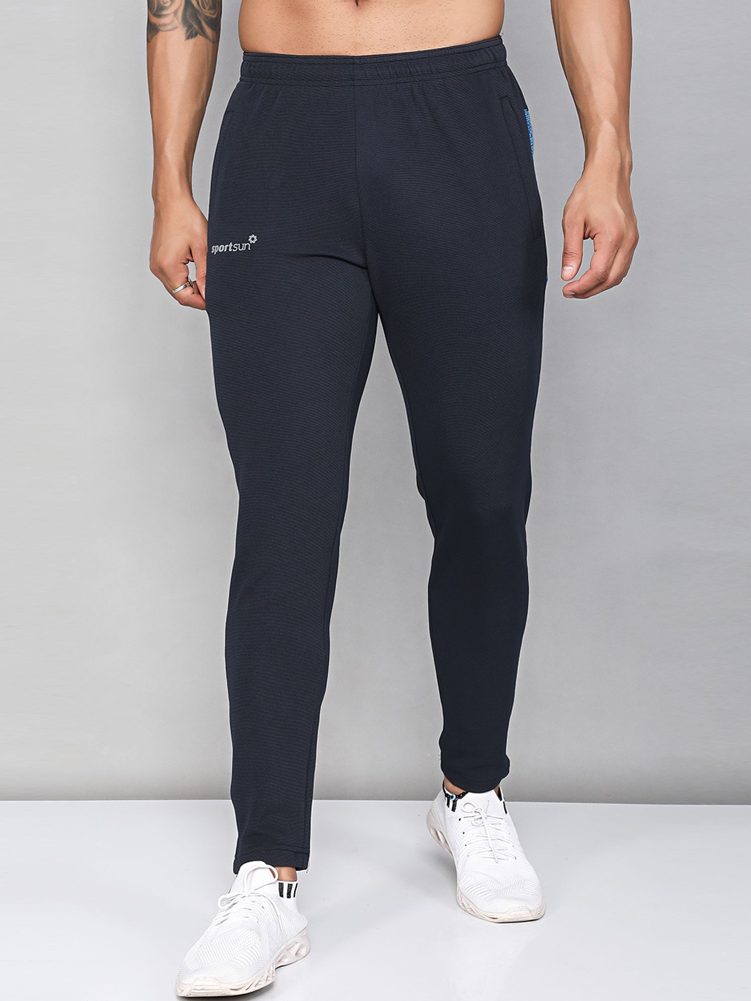 

SPORT SUN Men Mid-Rise Track Pants, Navy blue