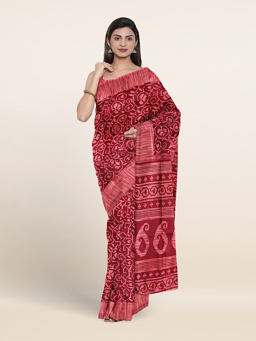 

Pothys Batik Ethnic Motifs Printed Saree, Pink