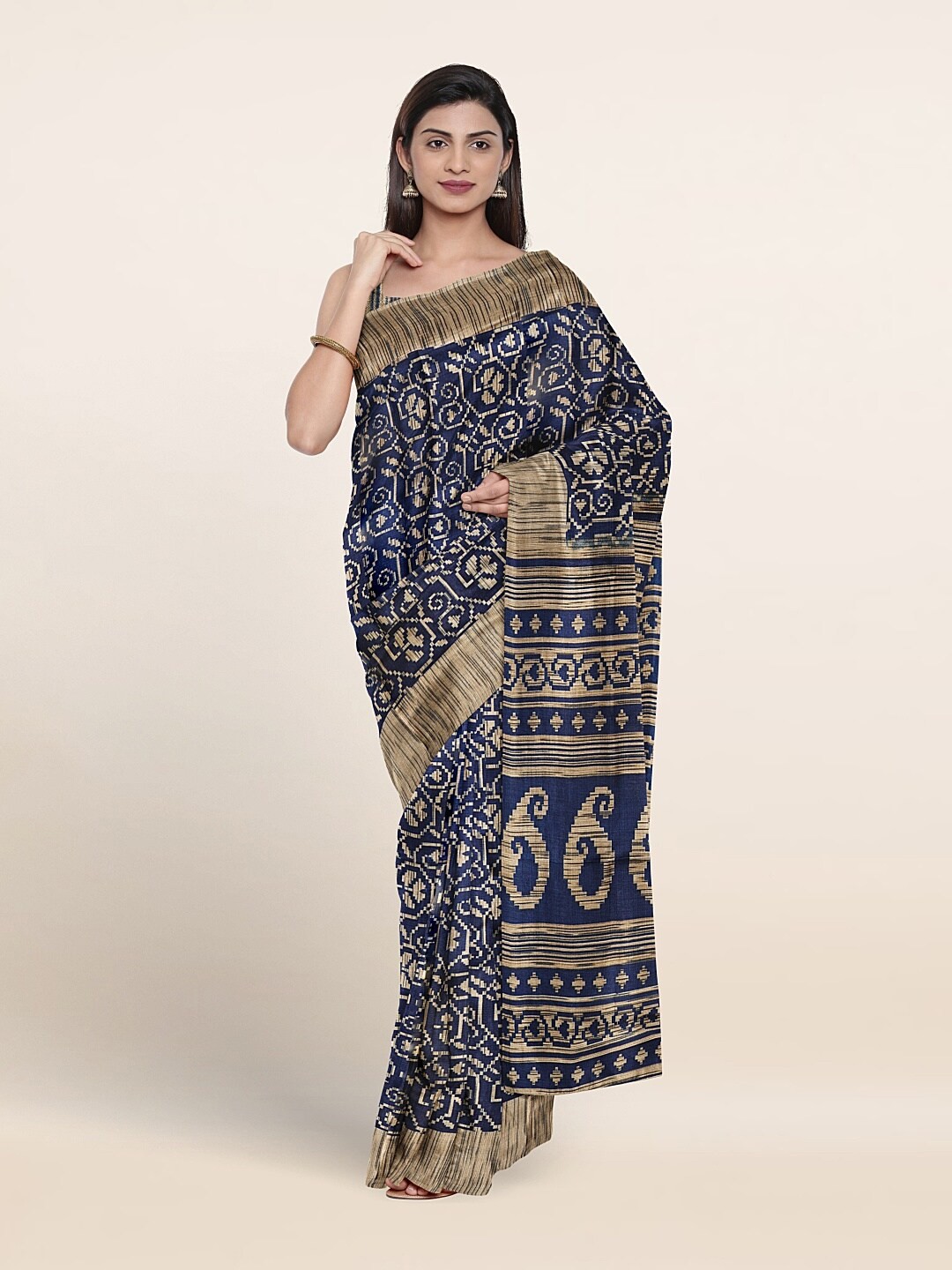

Pothys Ethnic Motifs Printed Saree, Blue
