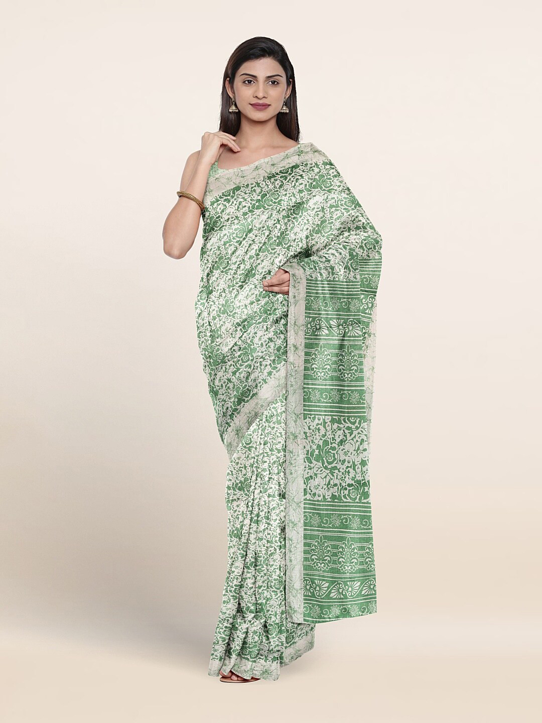

Pothys Floral Printed Saree, Green