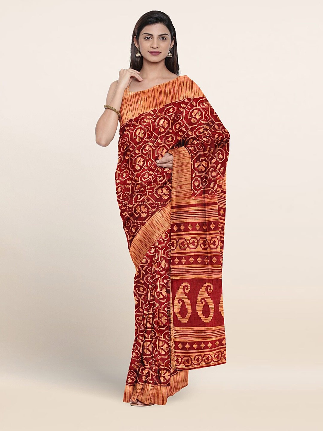 

Pothys Floral Printed Saree, Maroon