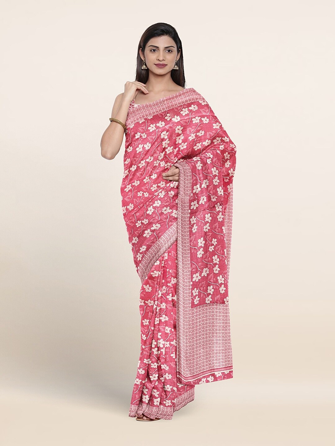 

Pothys Floral Woven Design Saree, Pink