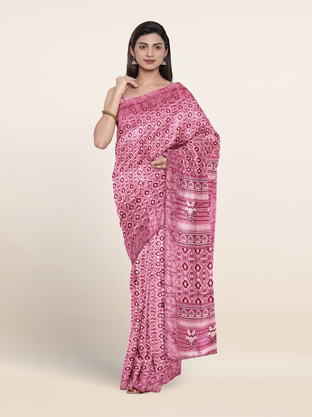 

Pothys Ethnic Motifs Printed Saree, Pink