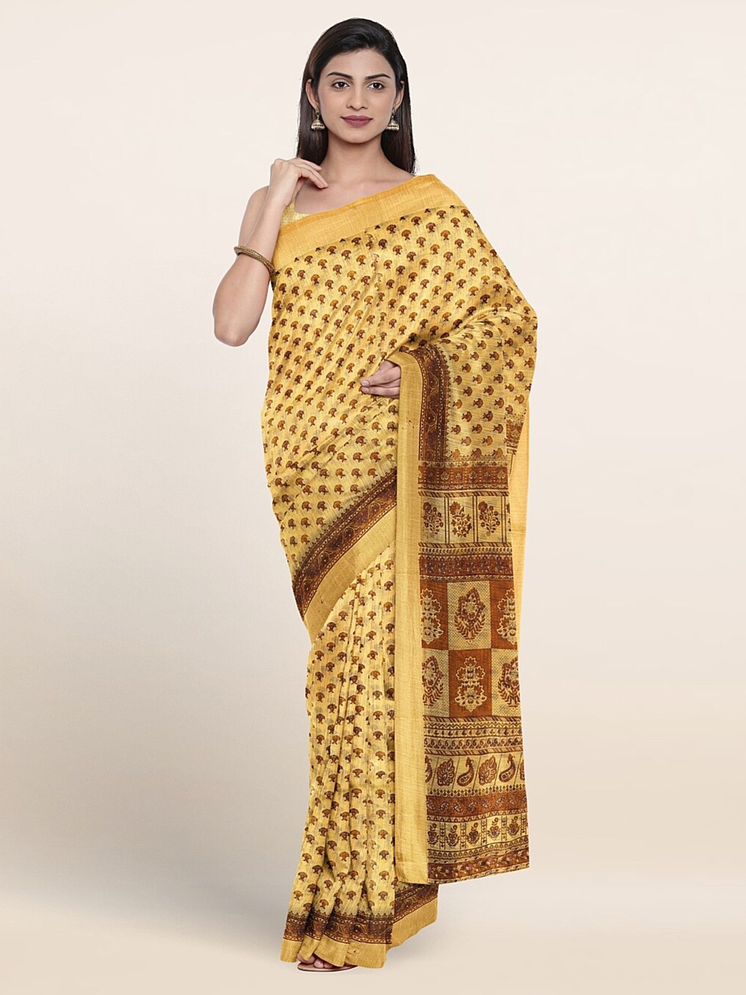 

Pothys Ethnic Motifs Pure Cotton Saree, Yellow