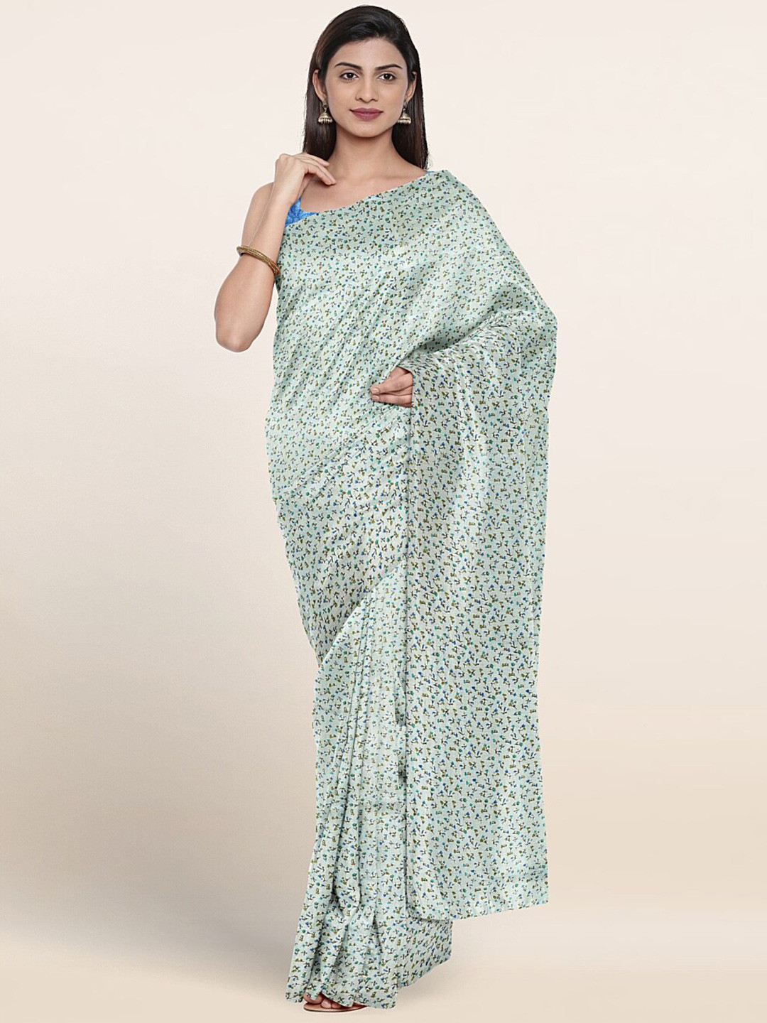 

Pothys Floral Printed Saree, Blue